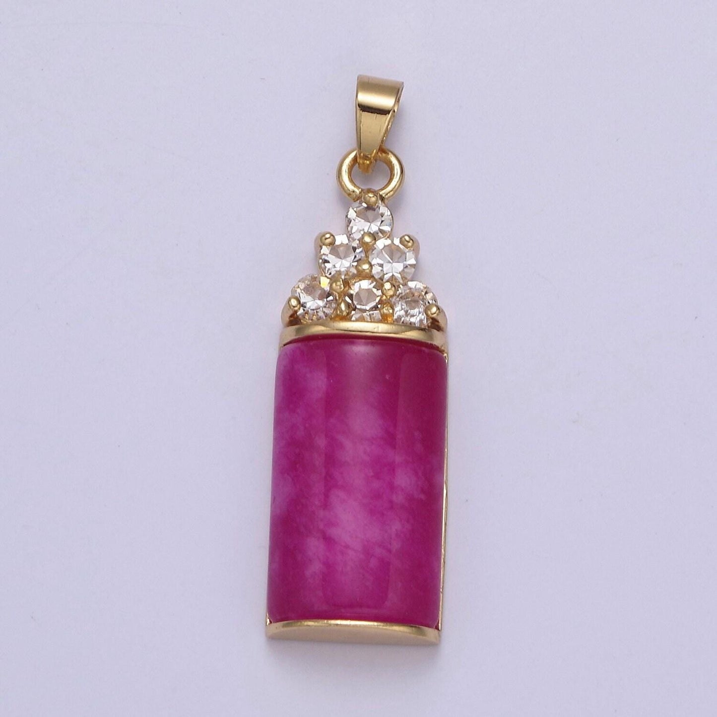 Purple jade pendant vintage design micro pave silver drop charm for necklace w-634