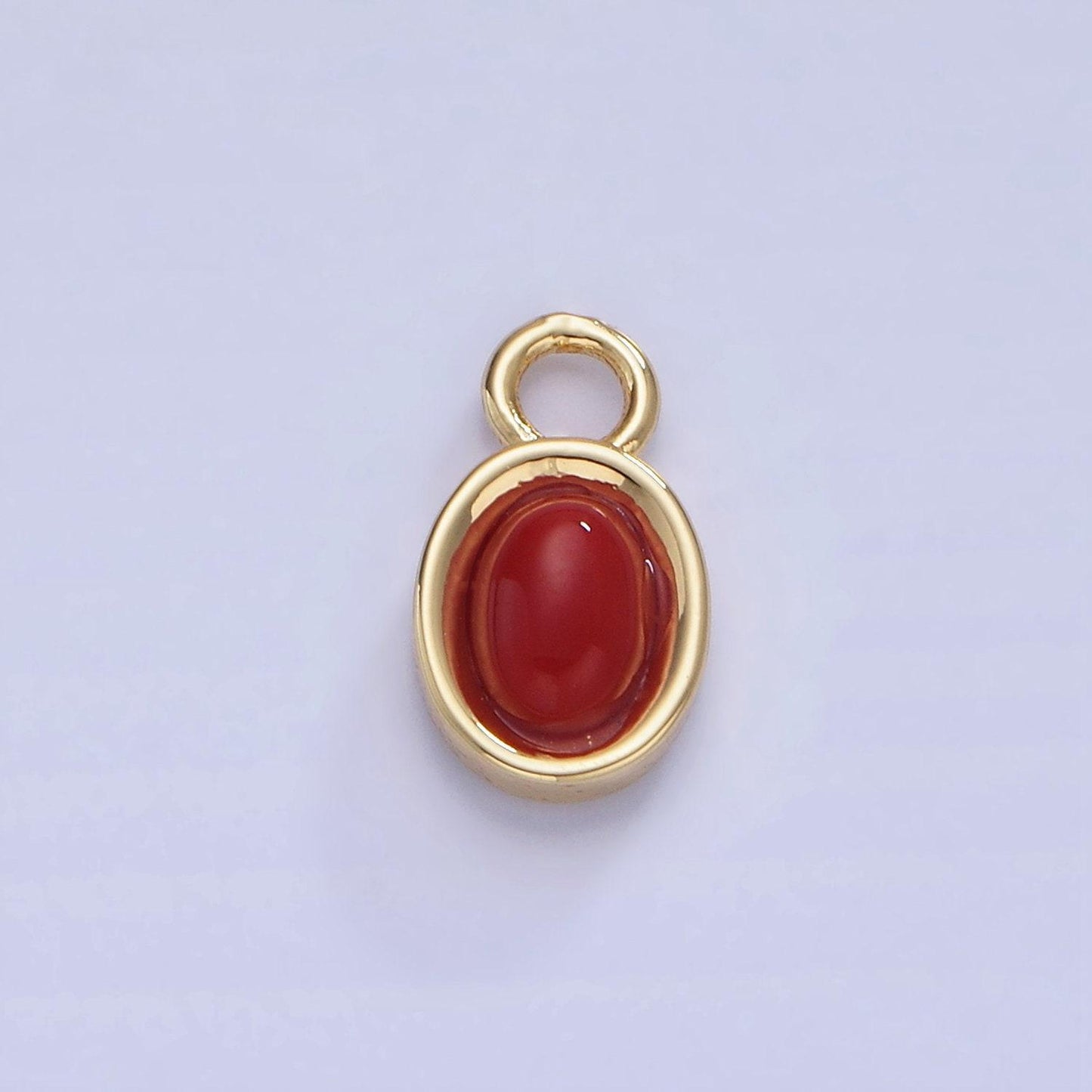 14k gold filled red carnelian oval bezel cut charm turquoise bead stone charm | w585