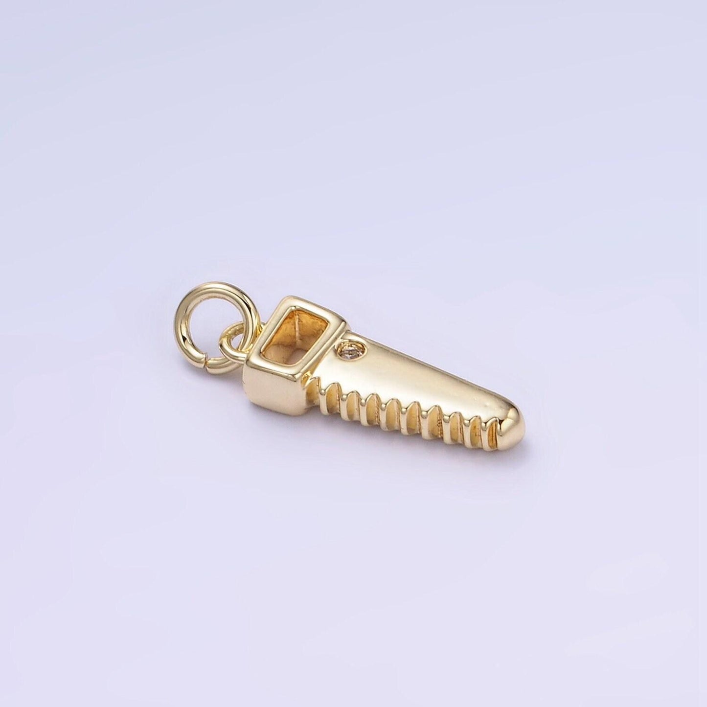 Mini gold saw charm spanner pendant gold mechanic charm cool charm w555