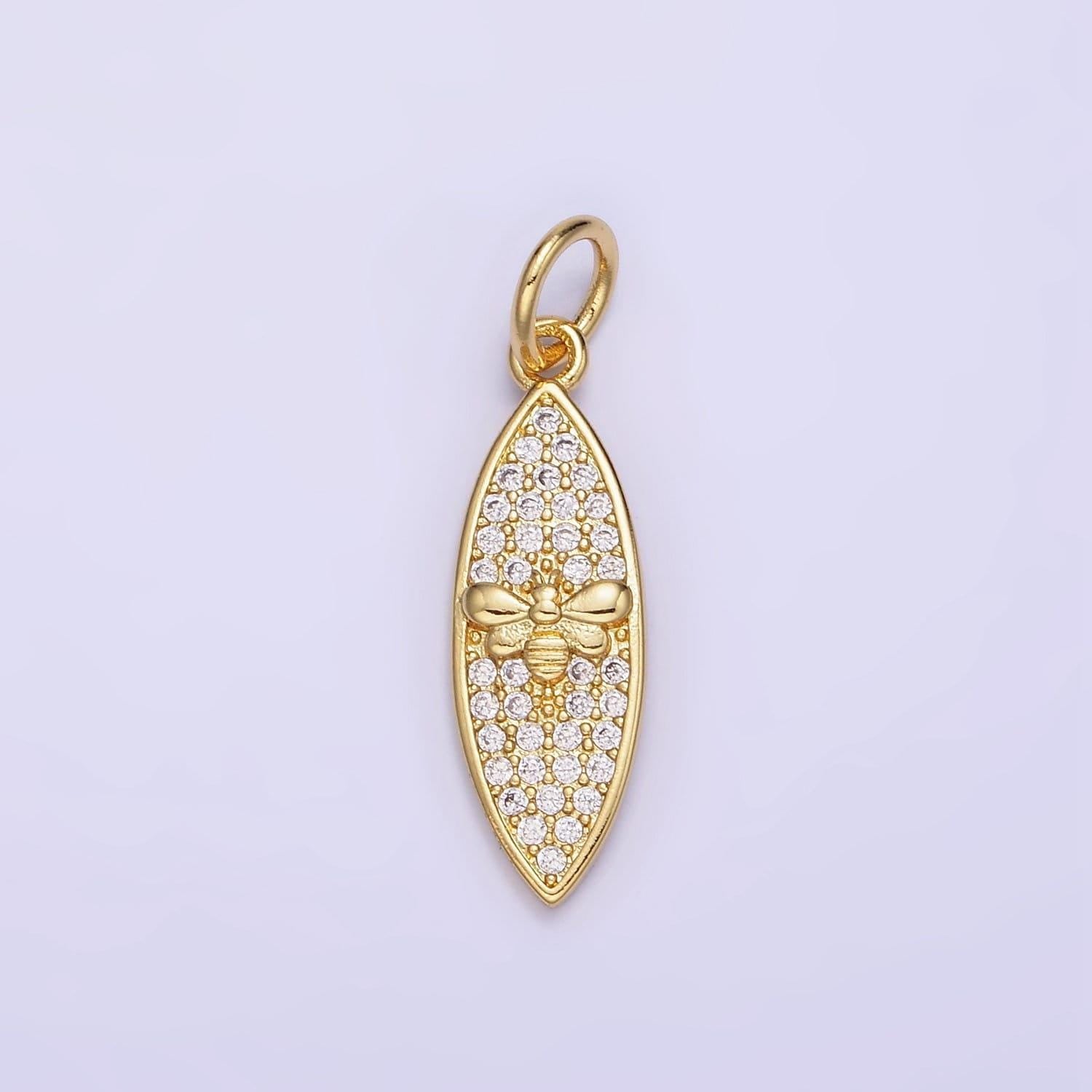 14k gold filled queen bumble been micro paved cz sphere charm in gold & silver | w-494