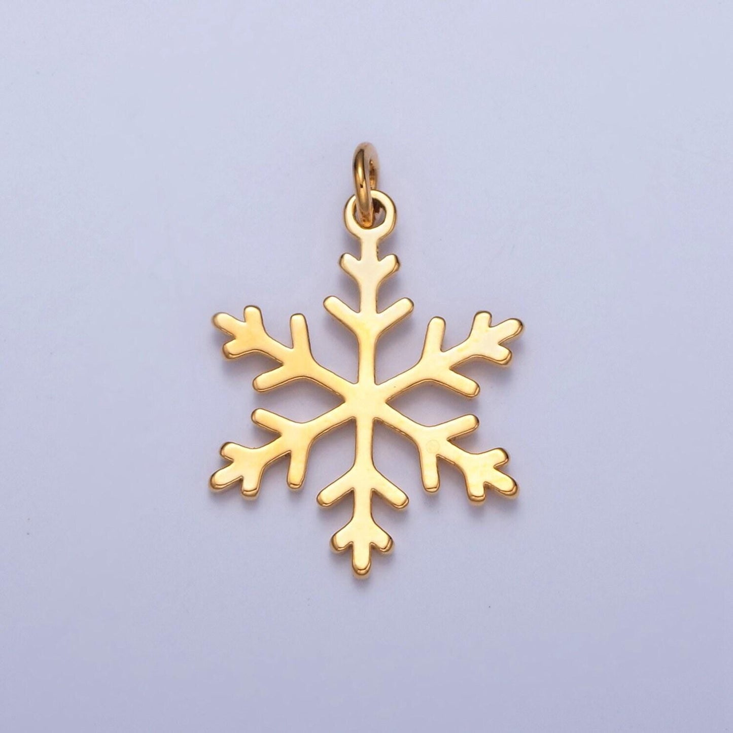 Gold filled snowflake charm, minimalist silver/gold color winter snow charm for jewelry making, w-155