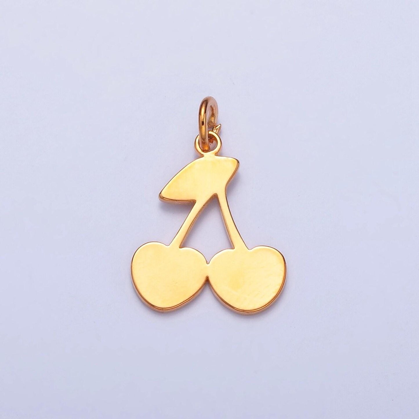 Gold filled minimalist cherry fruit charm for diy jewelry making, w-252, w-468