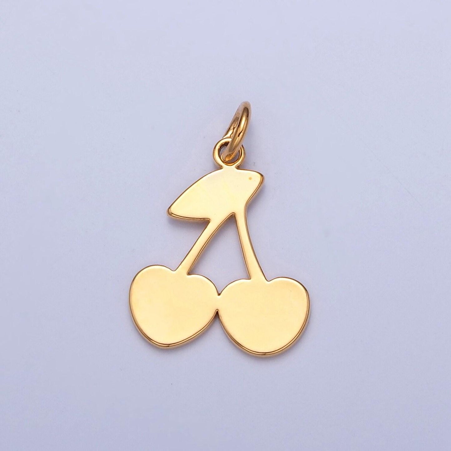 Gold filled minimalist cherry fruit charm for diy jewelry making, w-252, w-468