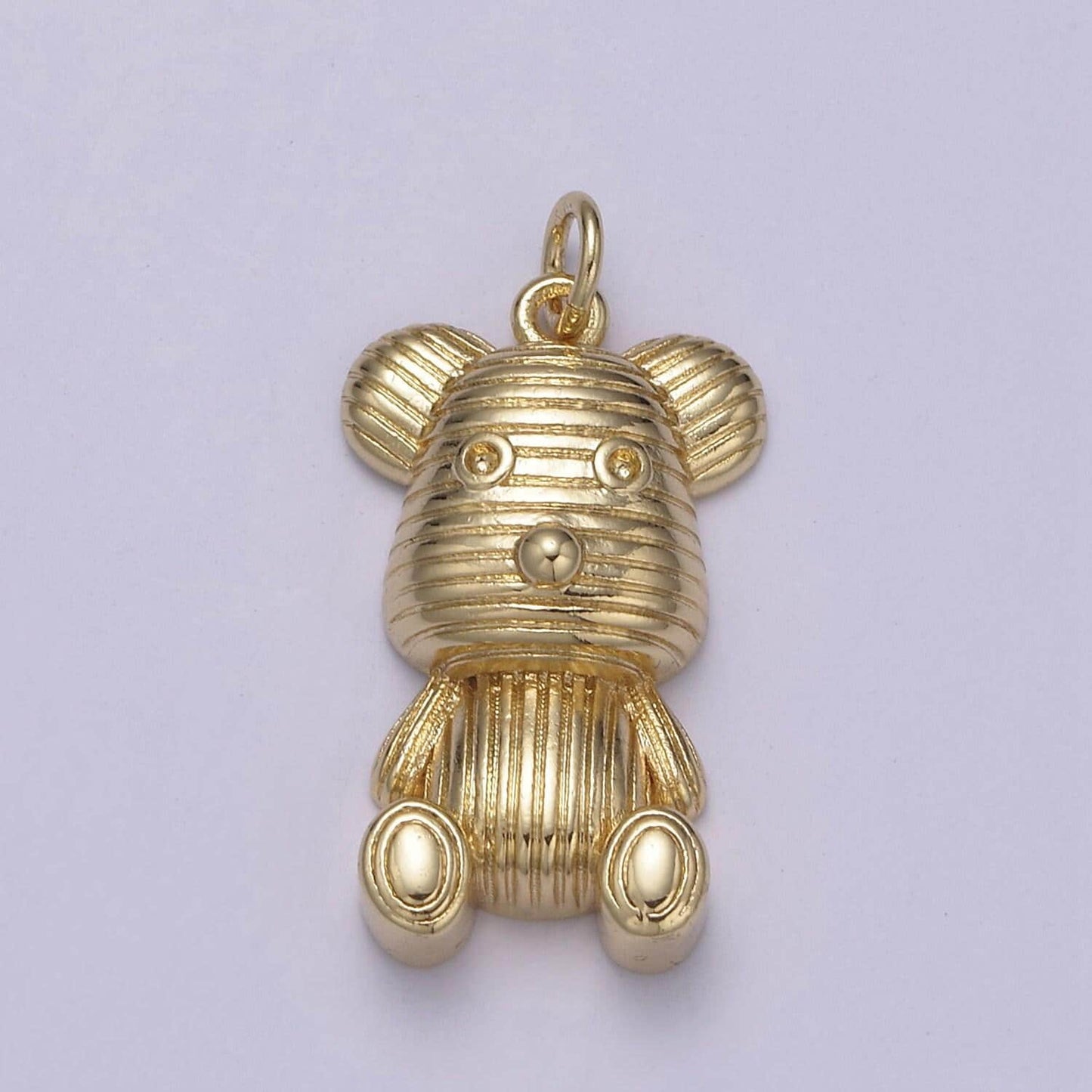 Dainty teddy bear pendant in 14k gold filled charm for kids jewelry w-190