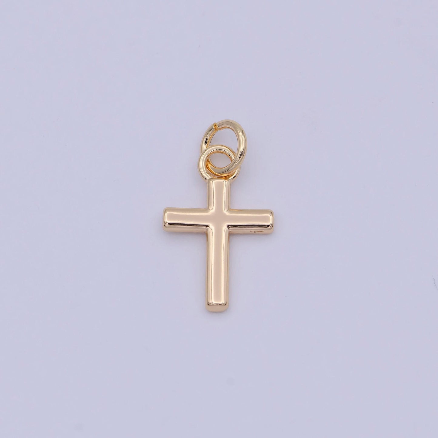 Mini 18k gold filled cross charm, dainty minimalist cross pendant, diy fashion jewelry making supply for necklace bracelet earring | w-171