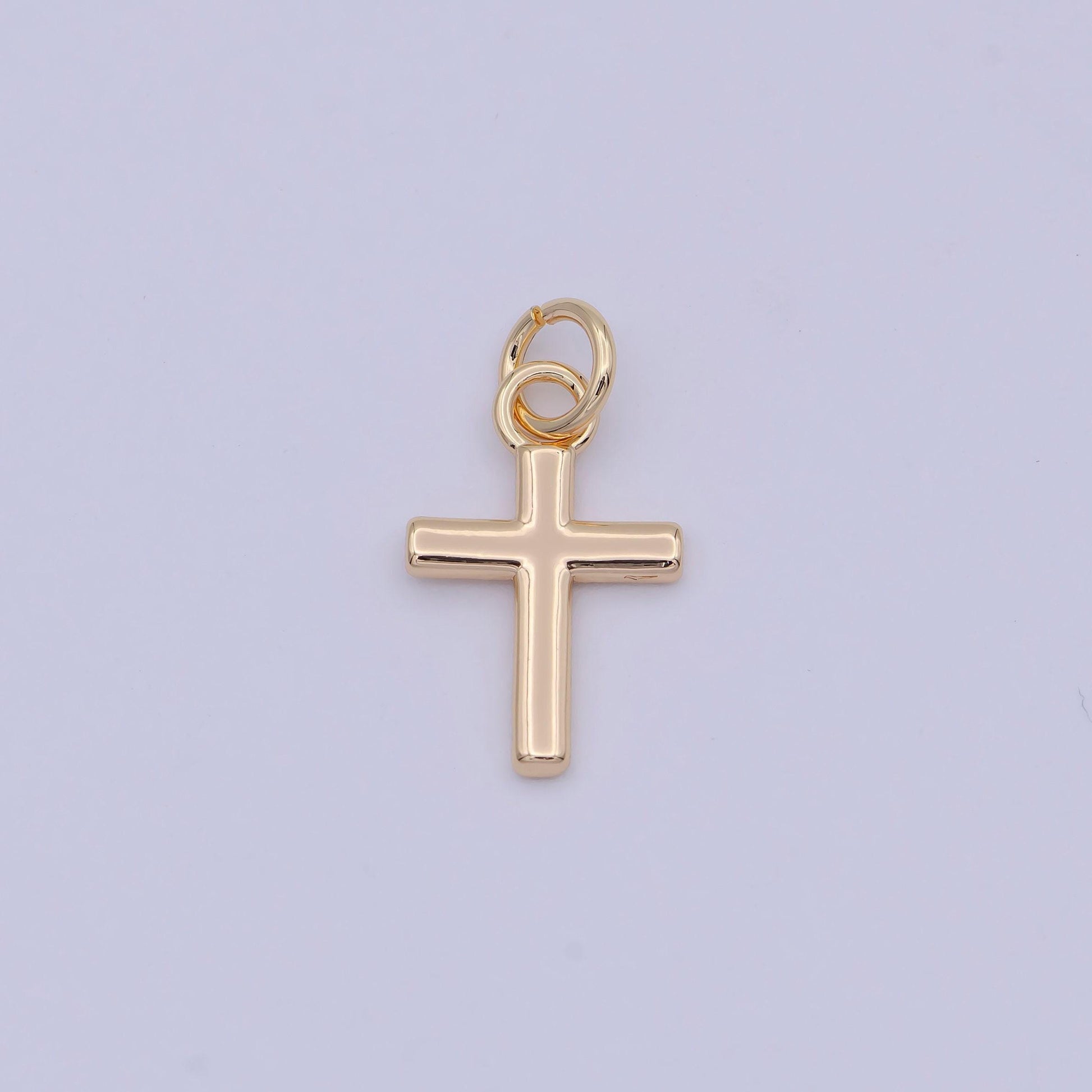 Mini 18k gold filled cross charm, dainty minimalist cross pendant, diy fashion jewelry making supply for necklace bracelet earring | w-171
