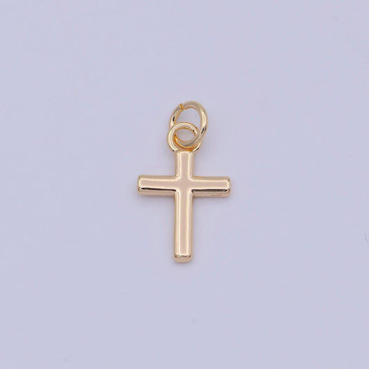 Mini 18k gold filled cross charm, dainty minimalist cross pendant, diy fashion jewelry making supply for necklace bracelet earring | w-171
