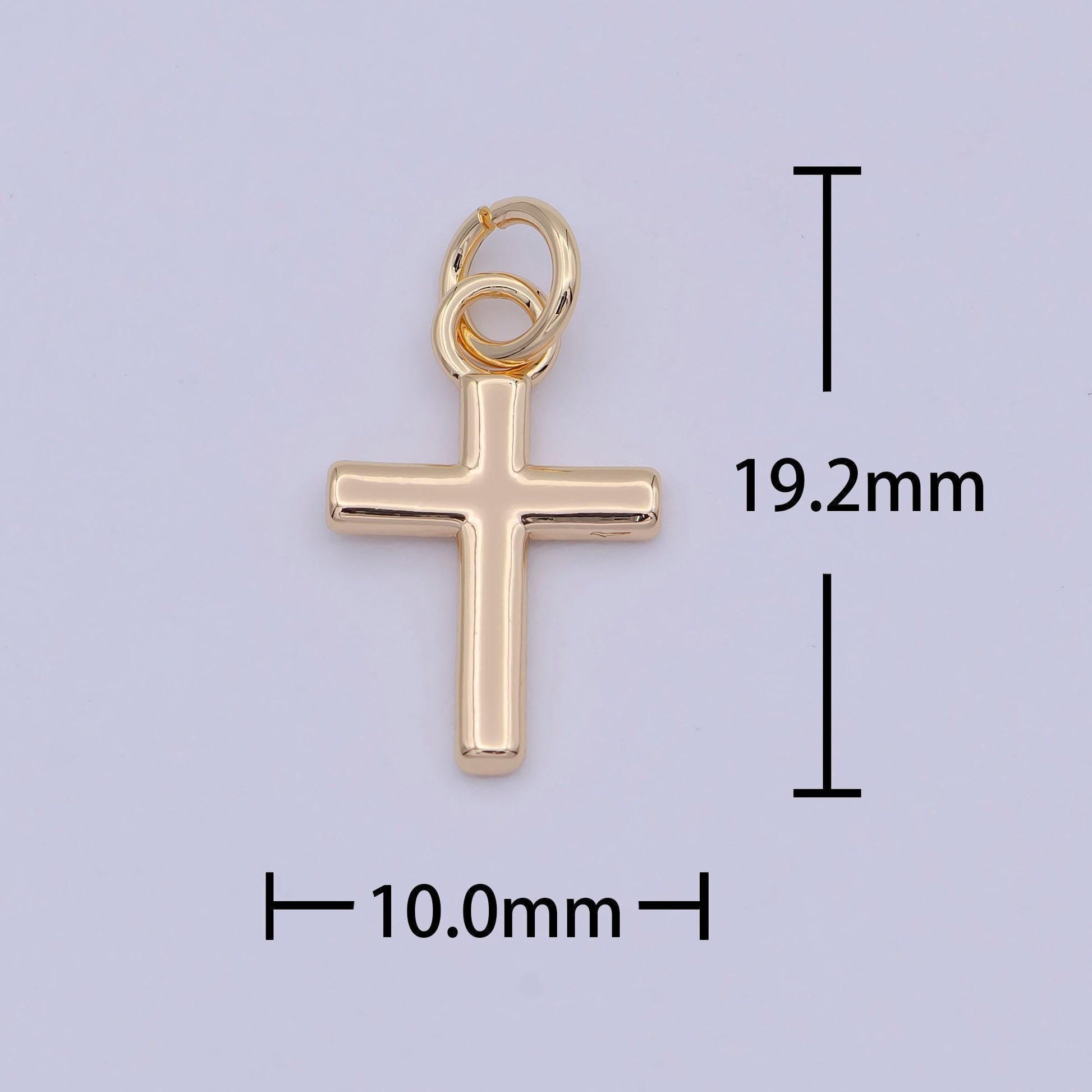 Mini 18k gold filled cross charm, dainty minimalist cross pendant, diy fashion jewelry making supply for necklace bracelet earring | w-171
