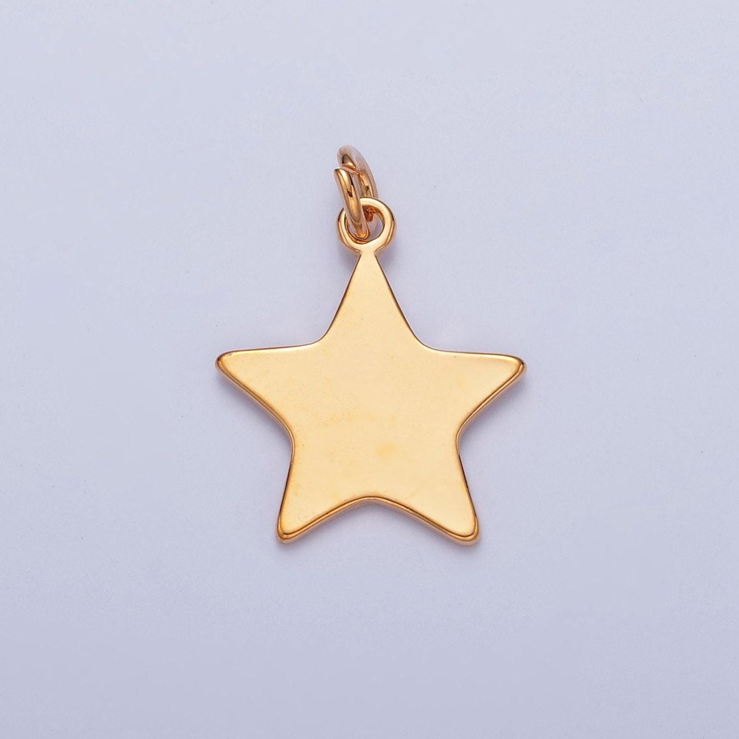 Gold filled celestial star charm, minimalist five pointed north star for diy jewelry making, w-152