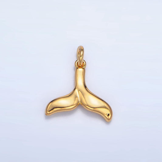 Minimalist whale tail 24k gold filled animal charm | w-085