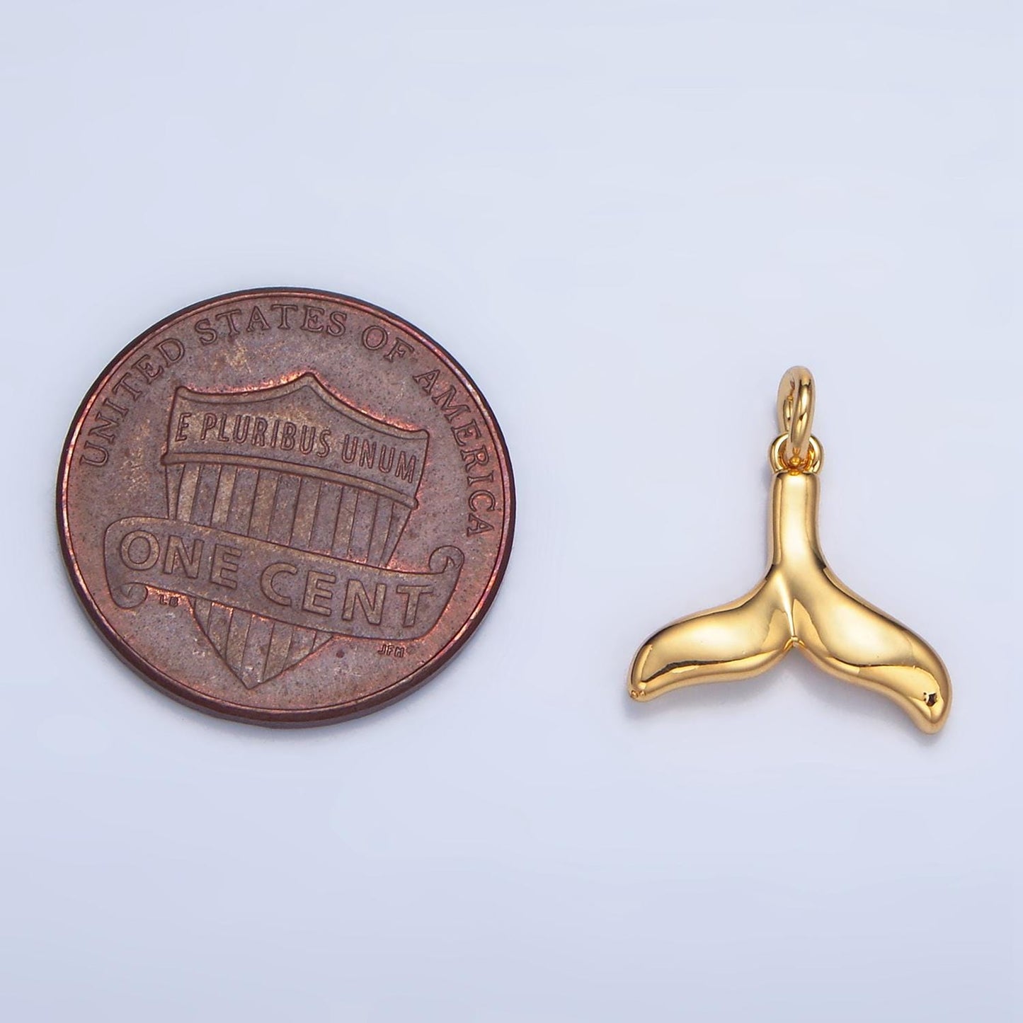 Minimalist whale tail 24k gold filled animal charm | w-085