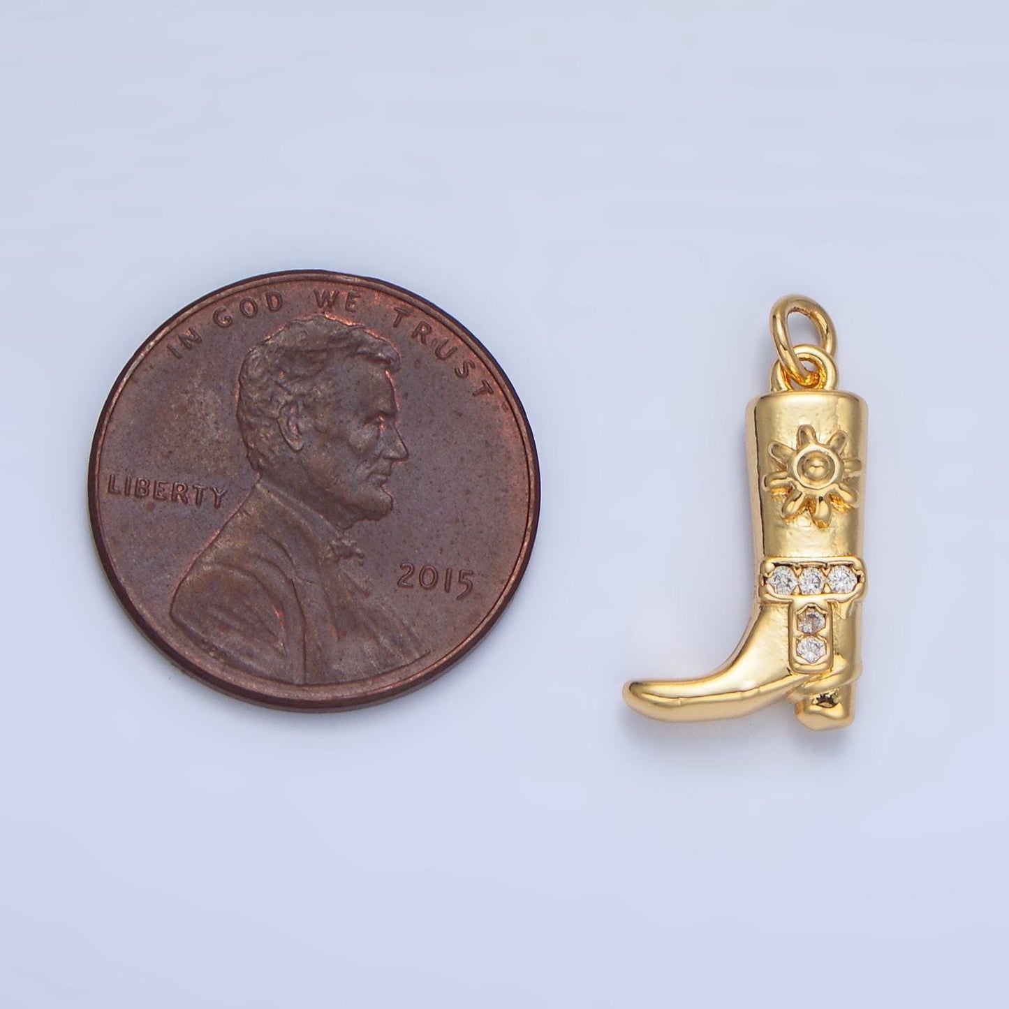 24k gold filled cowboy boot charm, gold western boots charm for necklace or bracelet, cowgirl charm, rodeo cowgirl jewelry | w076