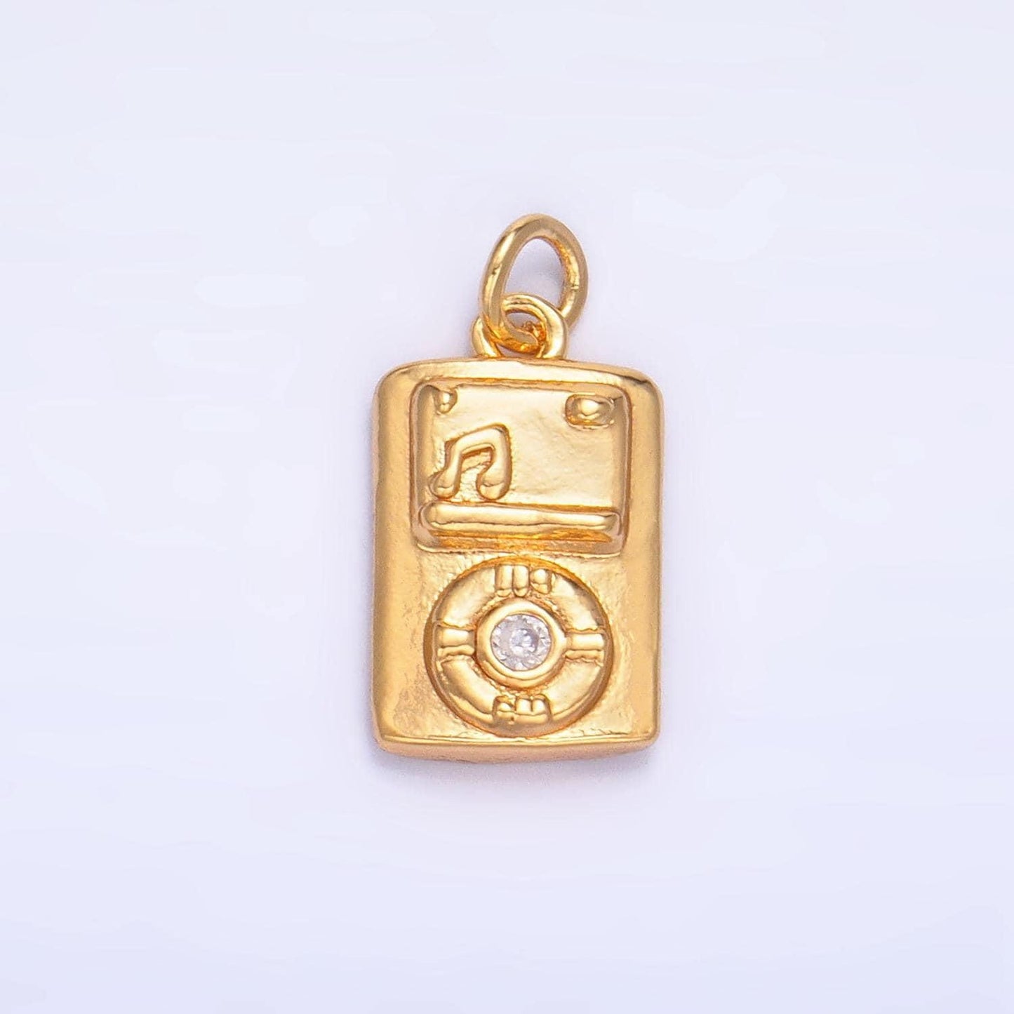 24k gold filled music player charm pendant retro gadget charm necklace gift idea gold charm for bracelet necklace w042