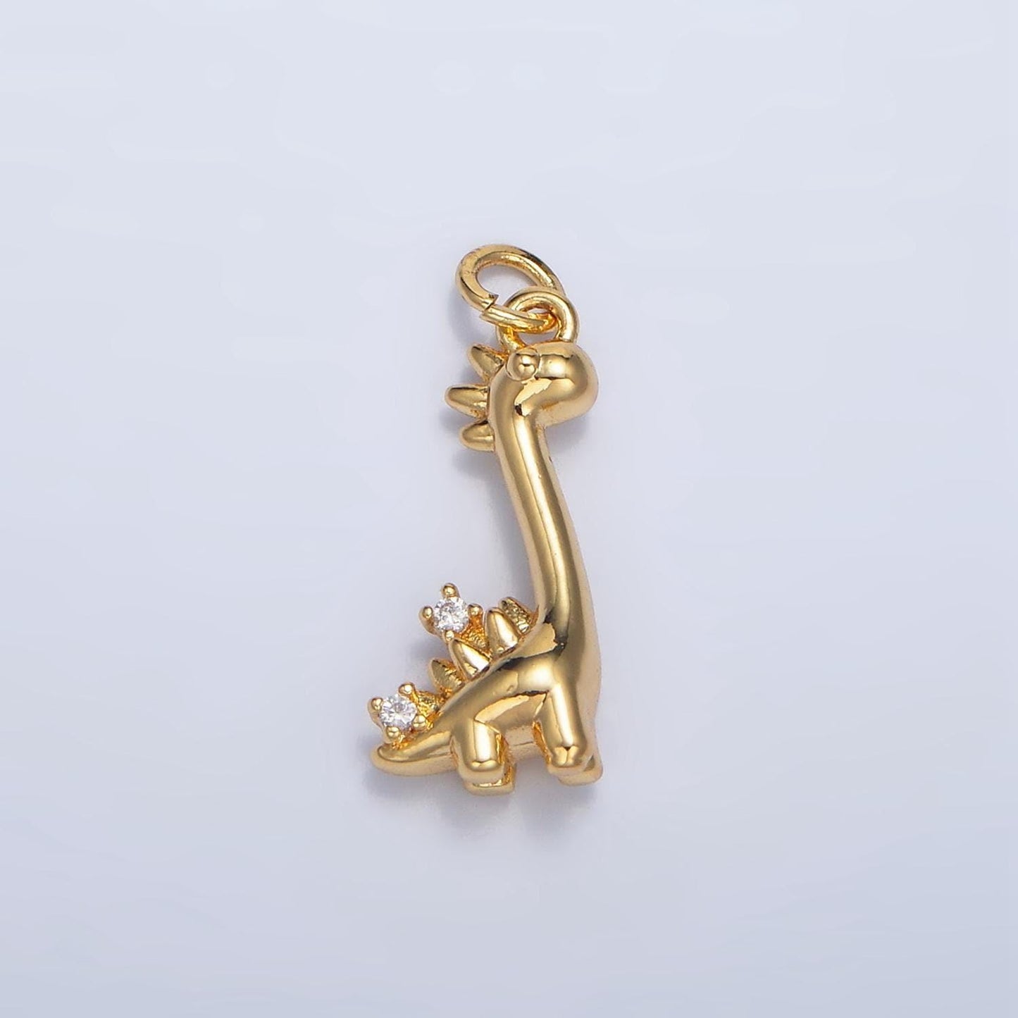 Mini brontosaurus charm gold dinosaur pendant jurassic animal extinct prehistoric charm. small jewelry. paleontologist w022