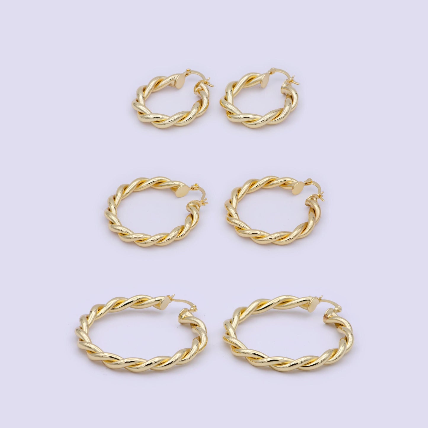 Gold circle twisted hoop, 24k gold fill hoop, twisted hoop, gold hoop earrings, dainty minimalist hoops wholesale jewelry t-335