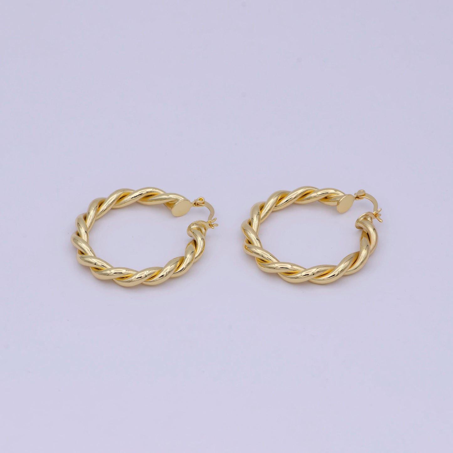 Gold circle twisted hoop, 24k gold fill hoop, twisted hoop, gold hoop earrings, dainty minimalist hoops wholesale jewelry t-335