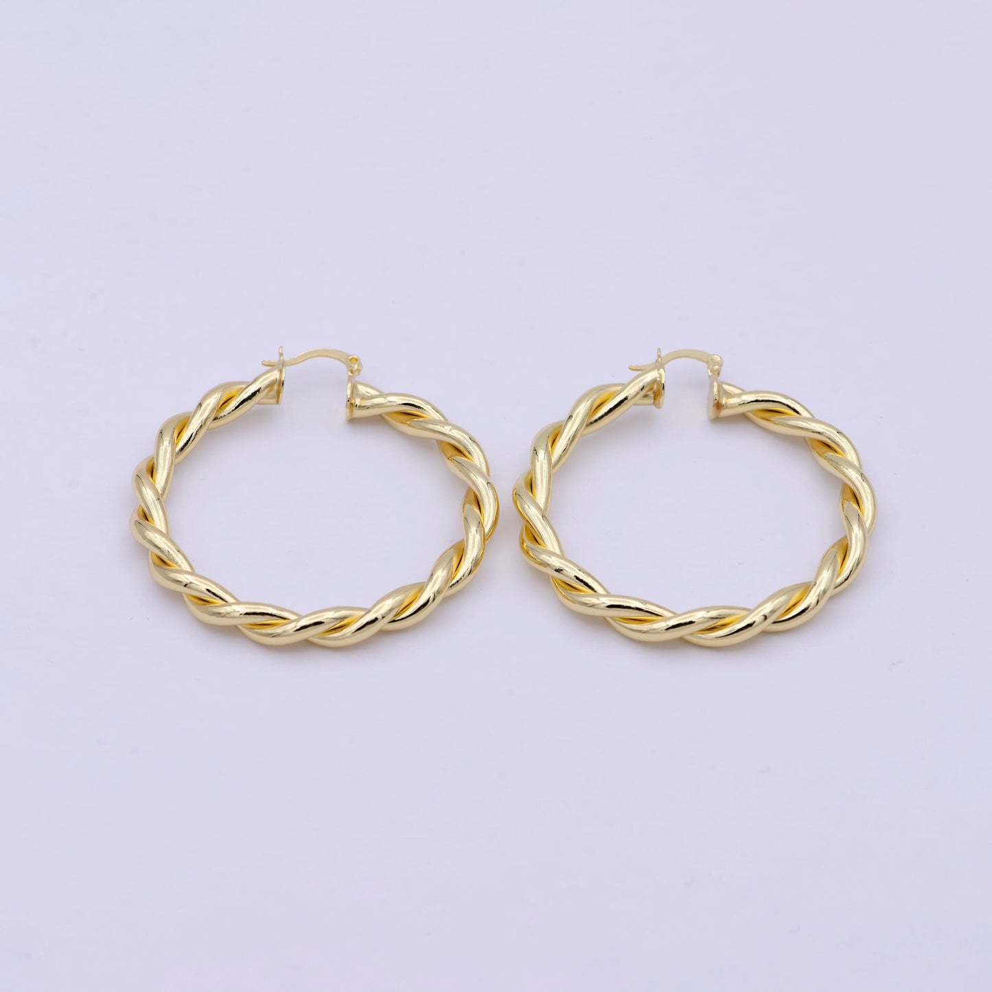 Gold circle twisted hoop, 24k gold fill hoop, twisted hoop, gold hoop earrings, dainty minimalist hoops wholesale jewelry t-335