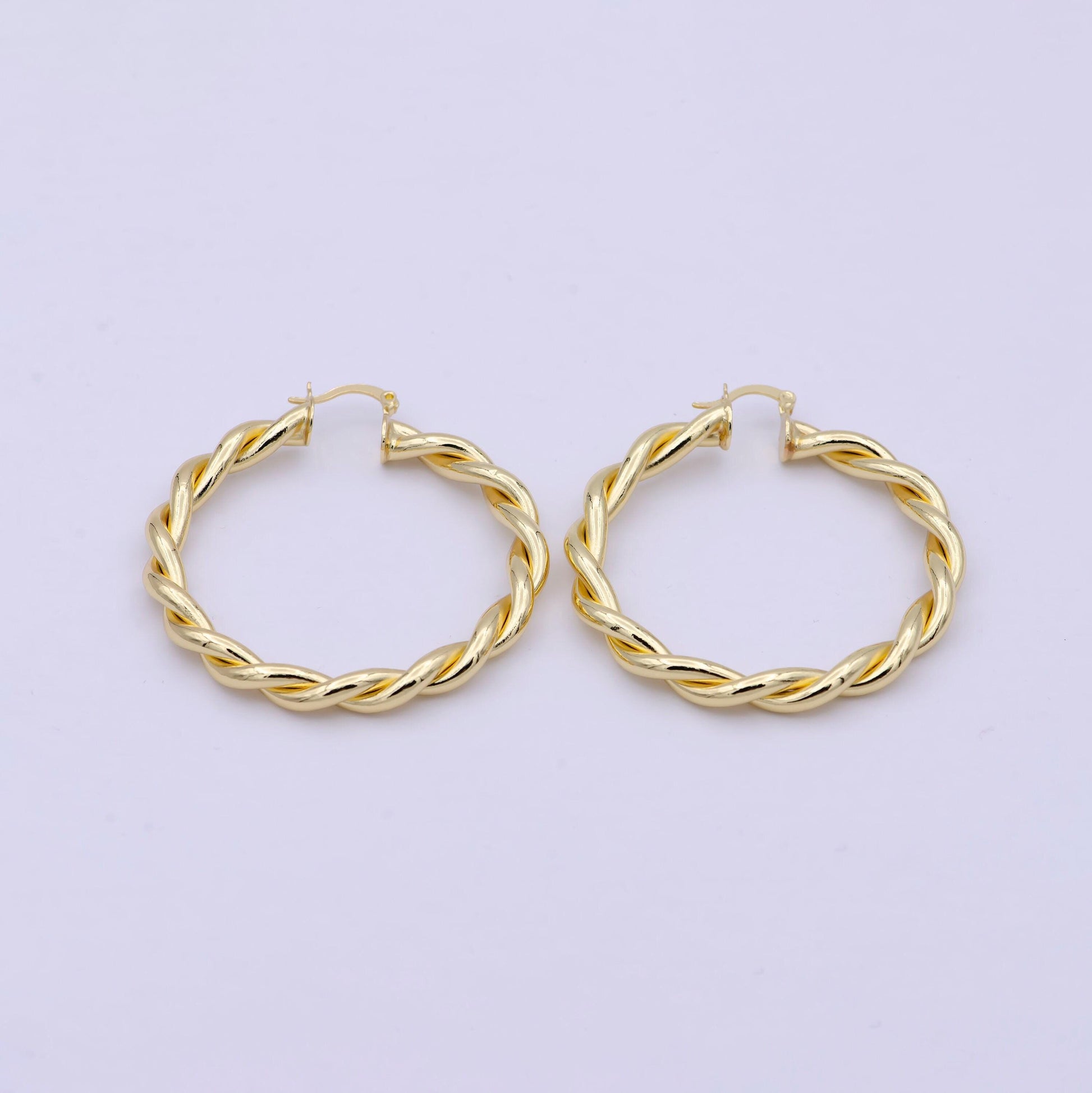 Gold circle twisted hoop, 24k gold fill hoop, twisted hoop, gold hoop earrings, dainty minimalist hoops wholesale jewelry t-335