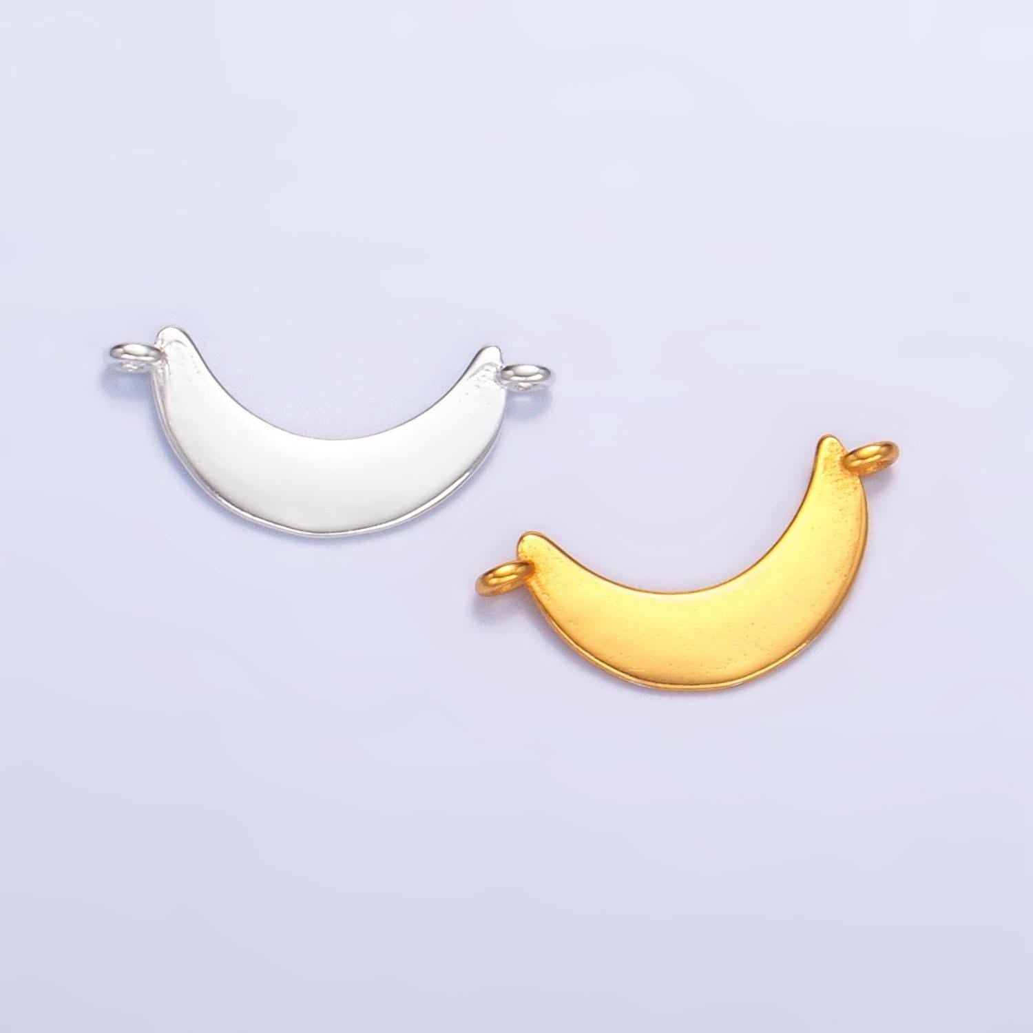 Dainty s925 sterling silver crescent moon charm connector gold vermeil moon link connector for bracelet necklace celestial jewelry | sl-512