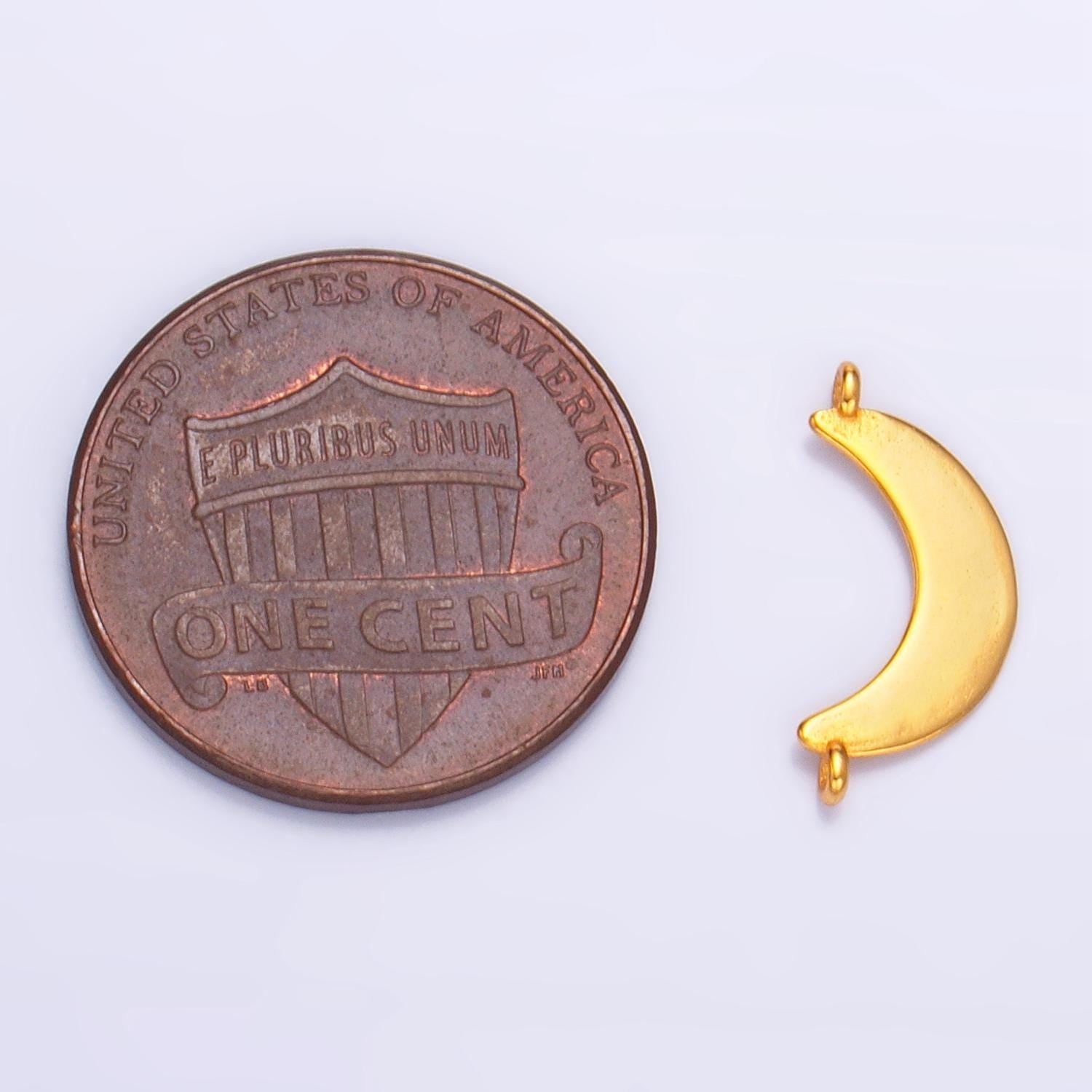 Dainty s925 sterling silver crescent moon charm connector gold vermeil moon link connector for bracelet necklace celestial jewelry | sl-512