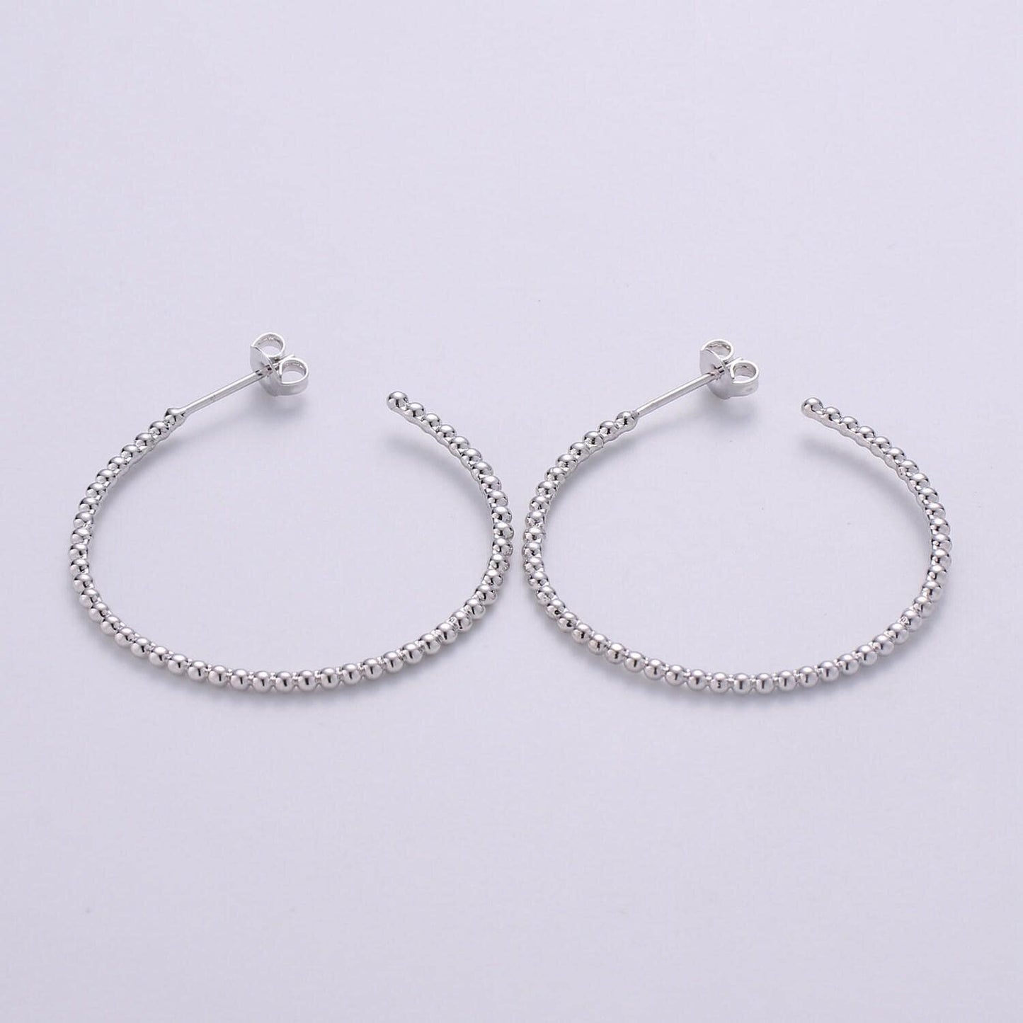 Gold ball hoop earring, beaded hoop earrings, minimalist hoop earrings, gold ball hoop earrings 35mm silver hoop earring