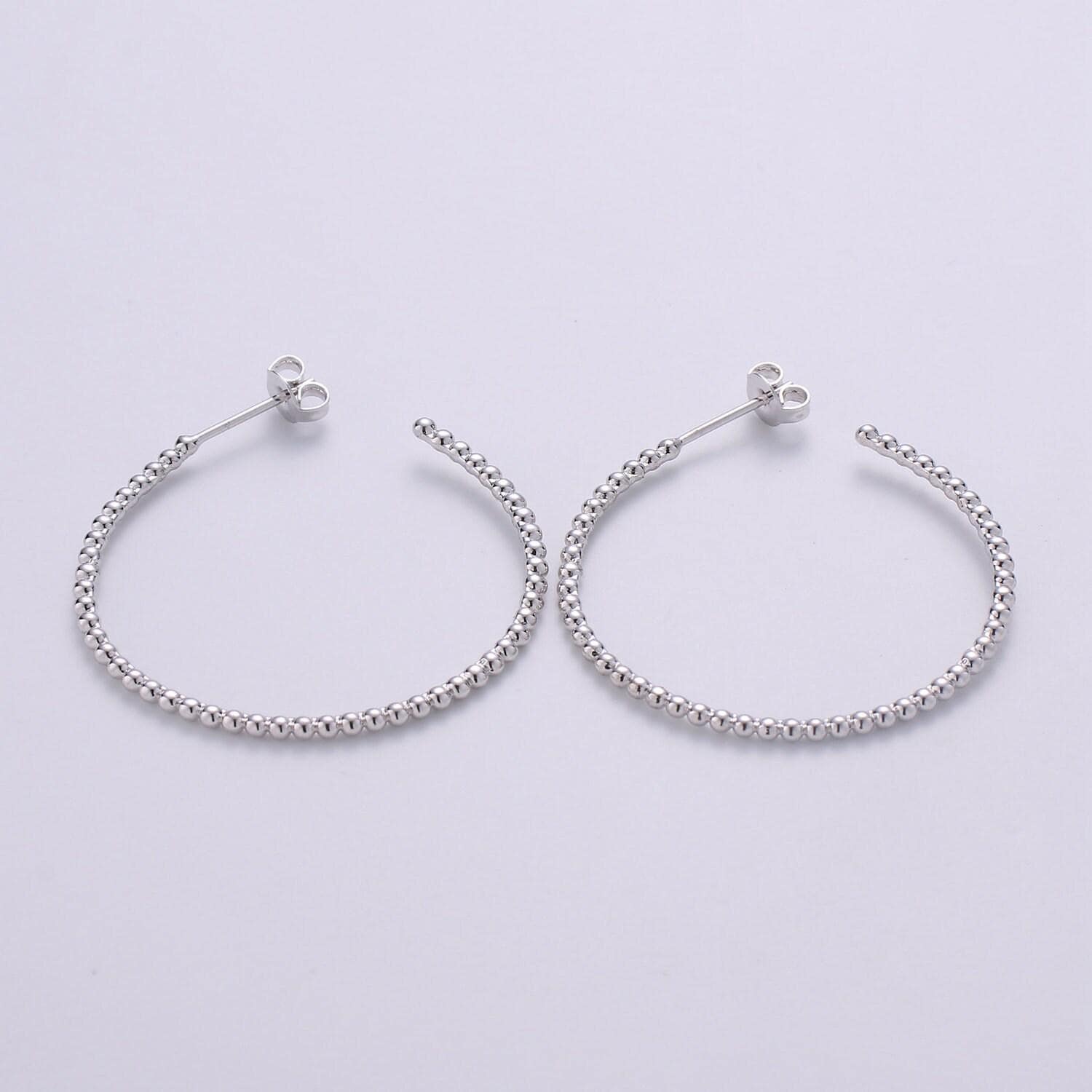 Gold ball hoop earring, beaded hoop earrings, minimalist hoop earrings, gold ball hoop earrings 35mm silver hoop earring
