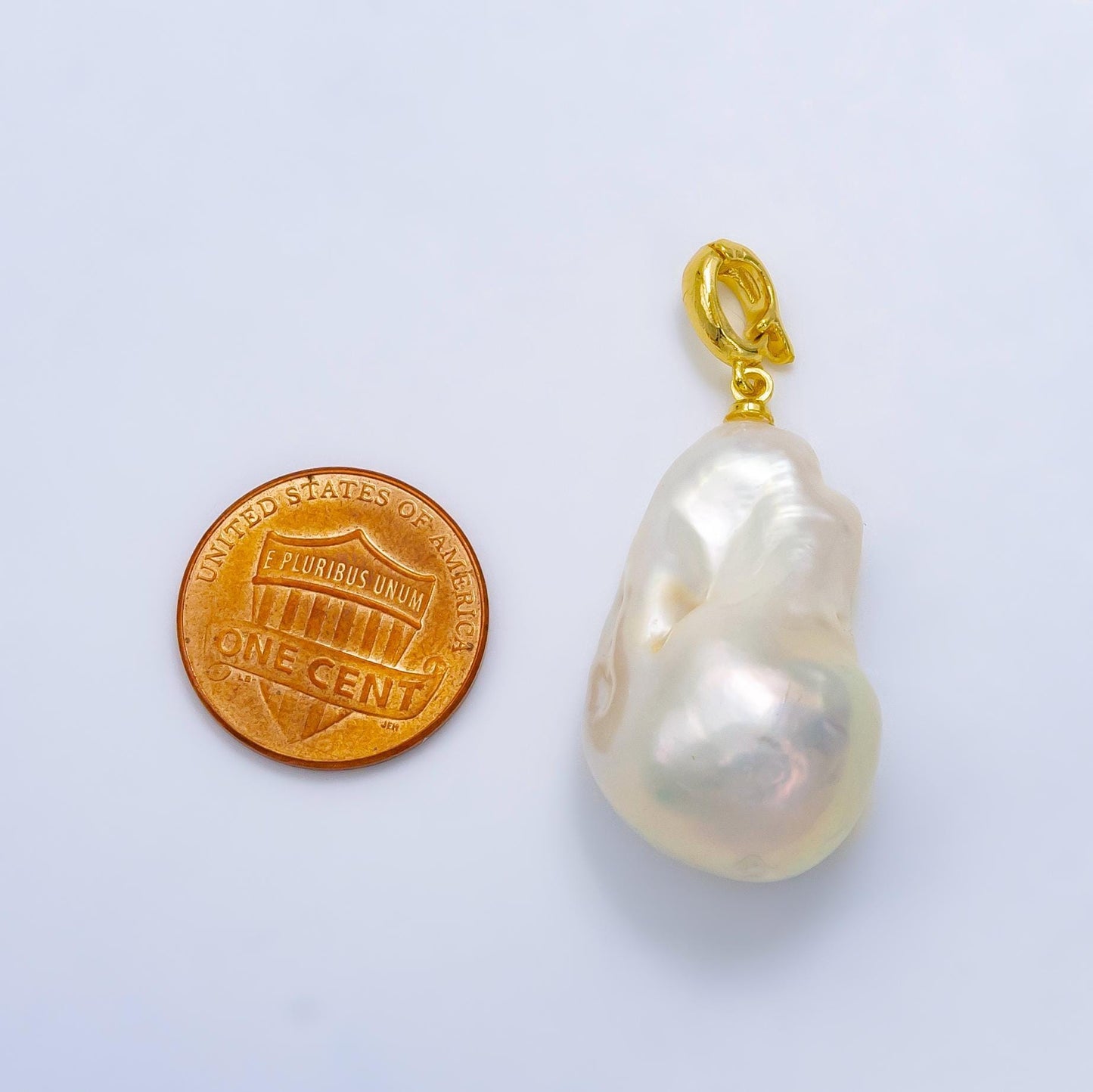 1pc aa pearl approx. 33 x 12mm big white baroque pearl pendant necklace 24k gold filled pendant p1906
