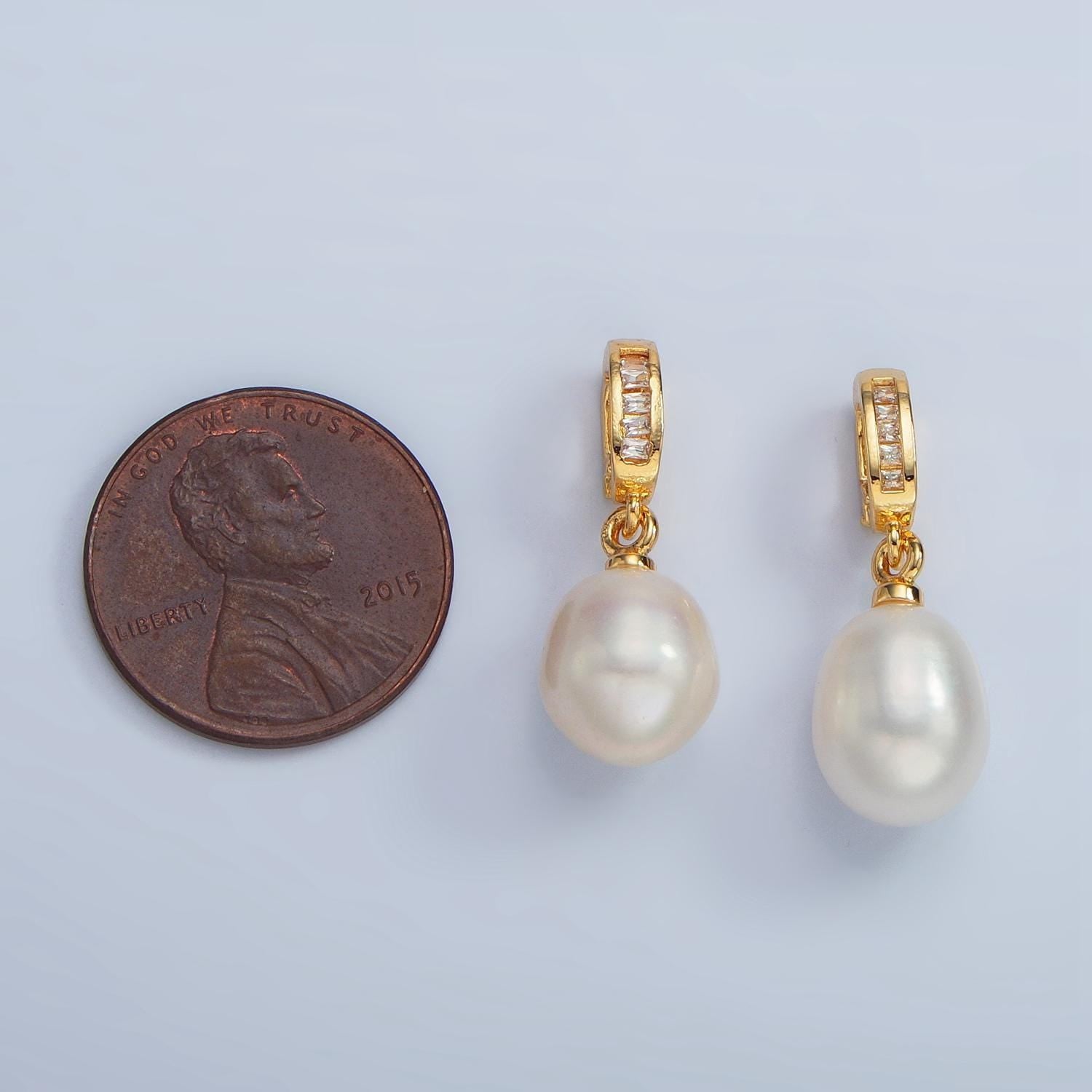 Beautiful white oval pear pearl charm teardrop genuine freshwater wedding pearls pendant with hinged pull clasp charm bail necklace p1873