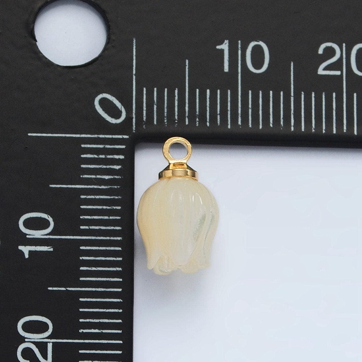 Dainty pearl flower bud charm diy hawaiian jasmine flower floral island style jewelry making pikake pearl pendant supply p1860