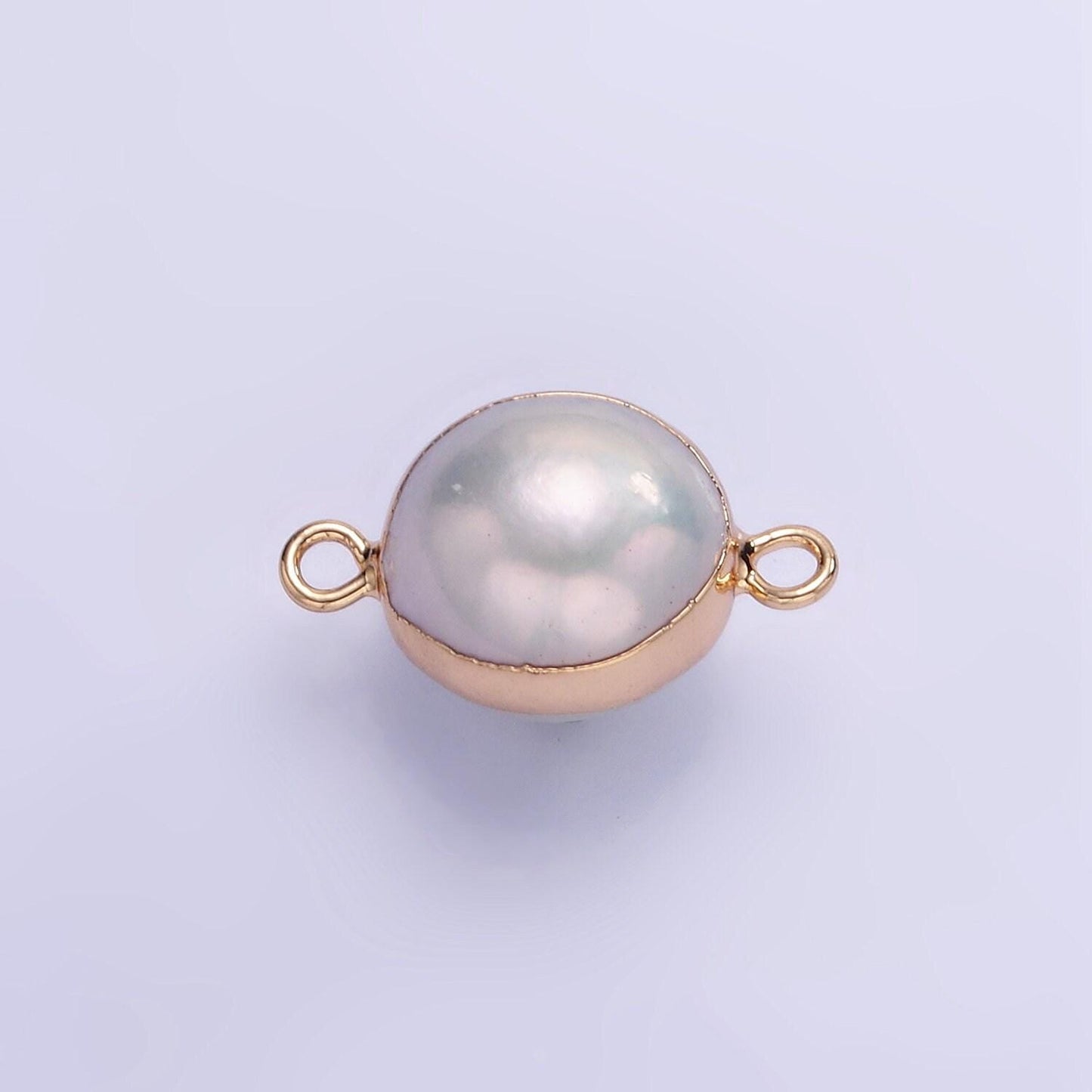 1x mini white freshwater pearl teardrop gold coated add-on charm connector for bracelet necklace earring component | p-1857