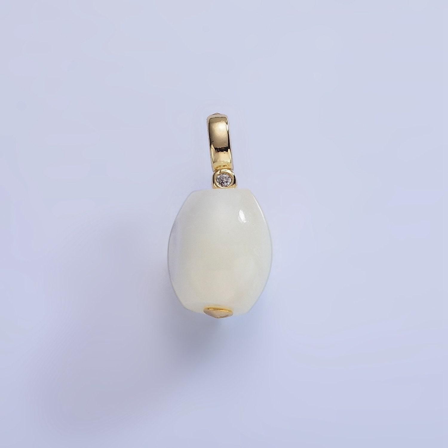 Beautiful white oval pear pearl charm teardrop genuine freshwater wedding pearls pendant p1789