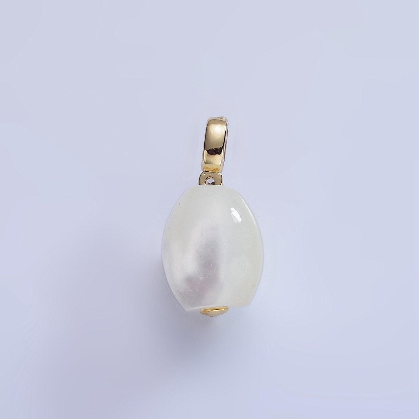 Beautiful white oval pear pearl charm teardrop genuine freshwater wedding pearls pendant p1789