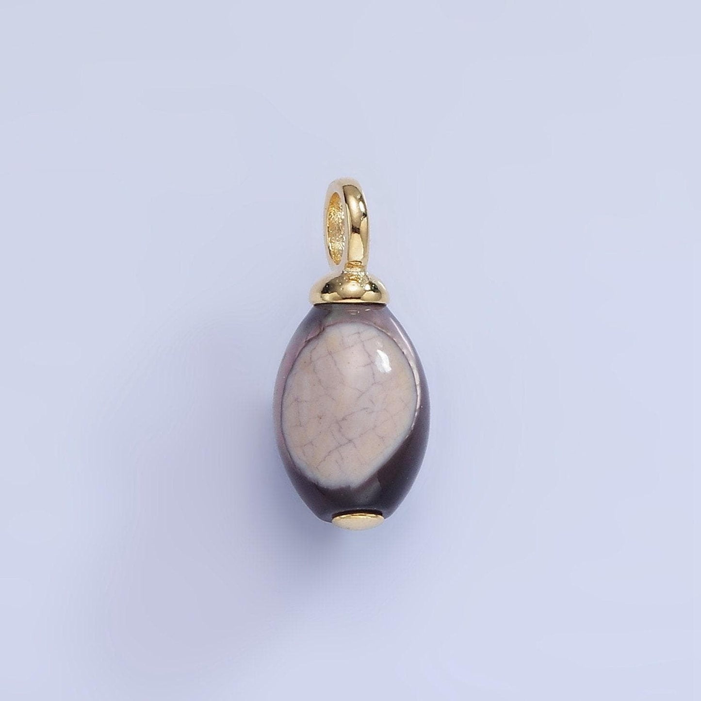 14k gold filled 16mm black tahitian pearl oval drop pendant | p-1768