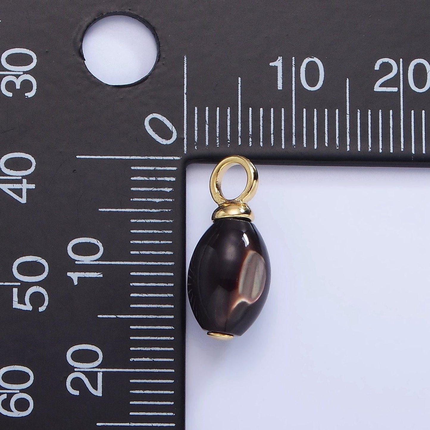 14k gold filled 16mm black tahitian pearl oval drop pendant | p-1768