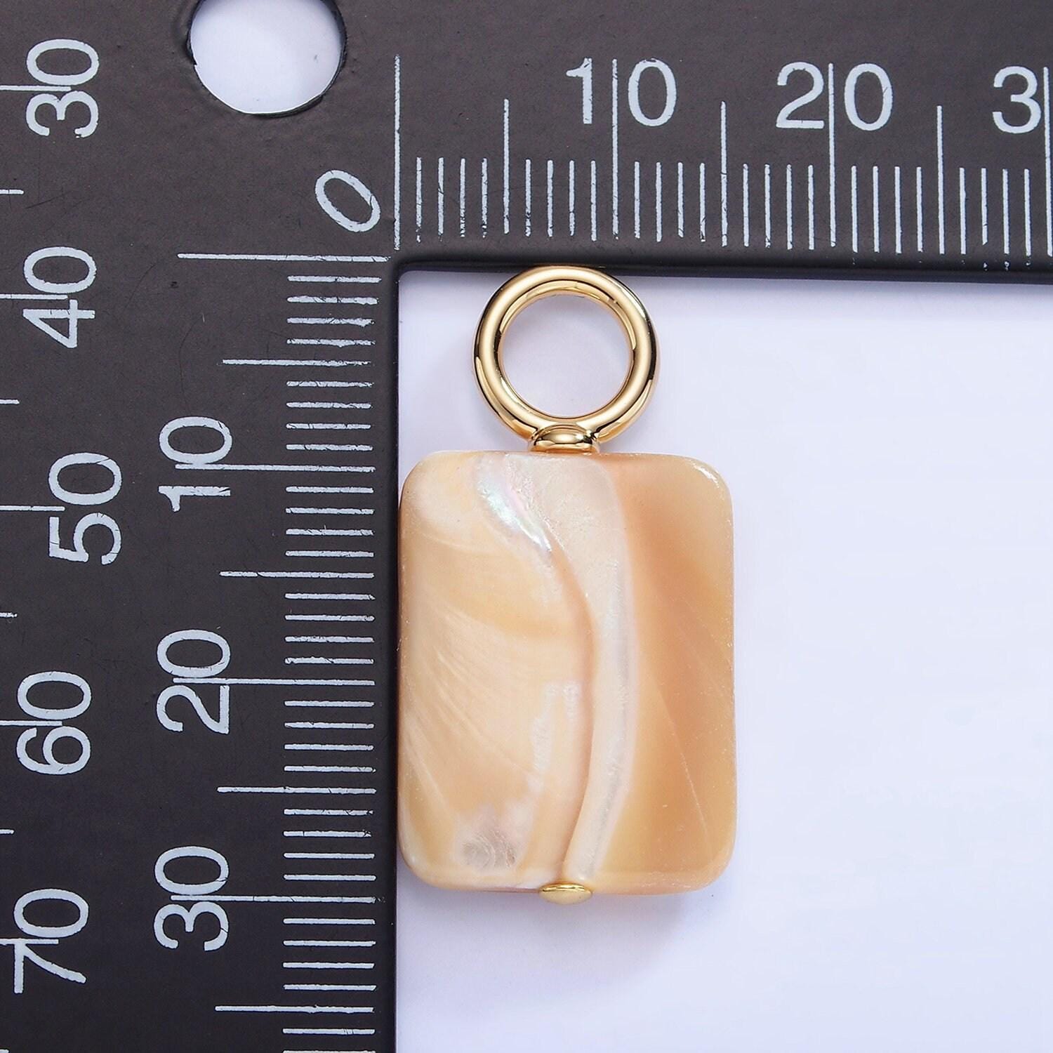 Beautiful mauve champagne white brown rectangle pearl charm genuine freshwater shell mermaid pearls pendant with big hole for charm p-1754