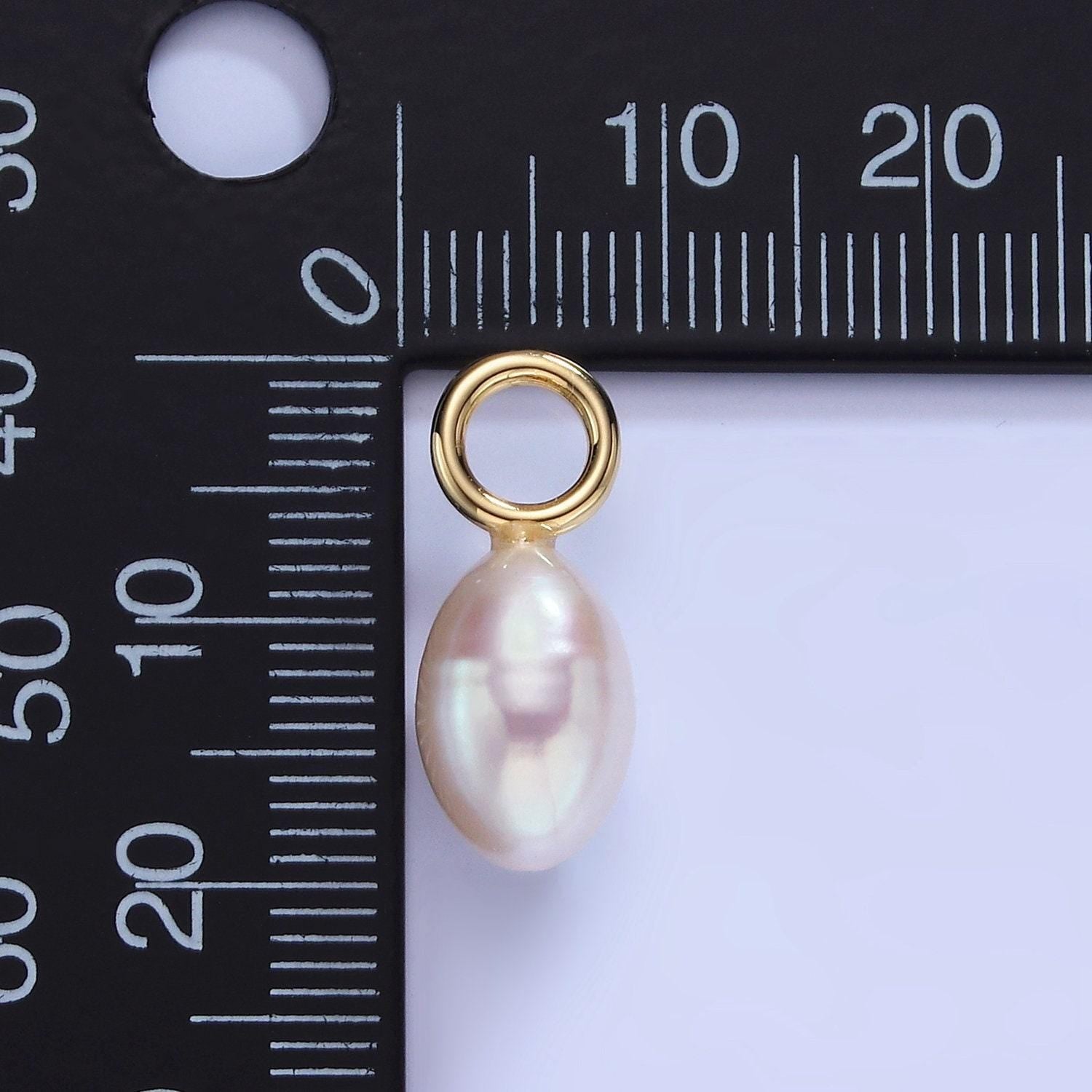 Big hole 14k gold filled 20mm freshwater pearl oval tear drop for wedding minimalist jewelry for necklace earring component | p1744