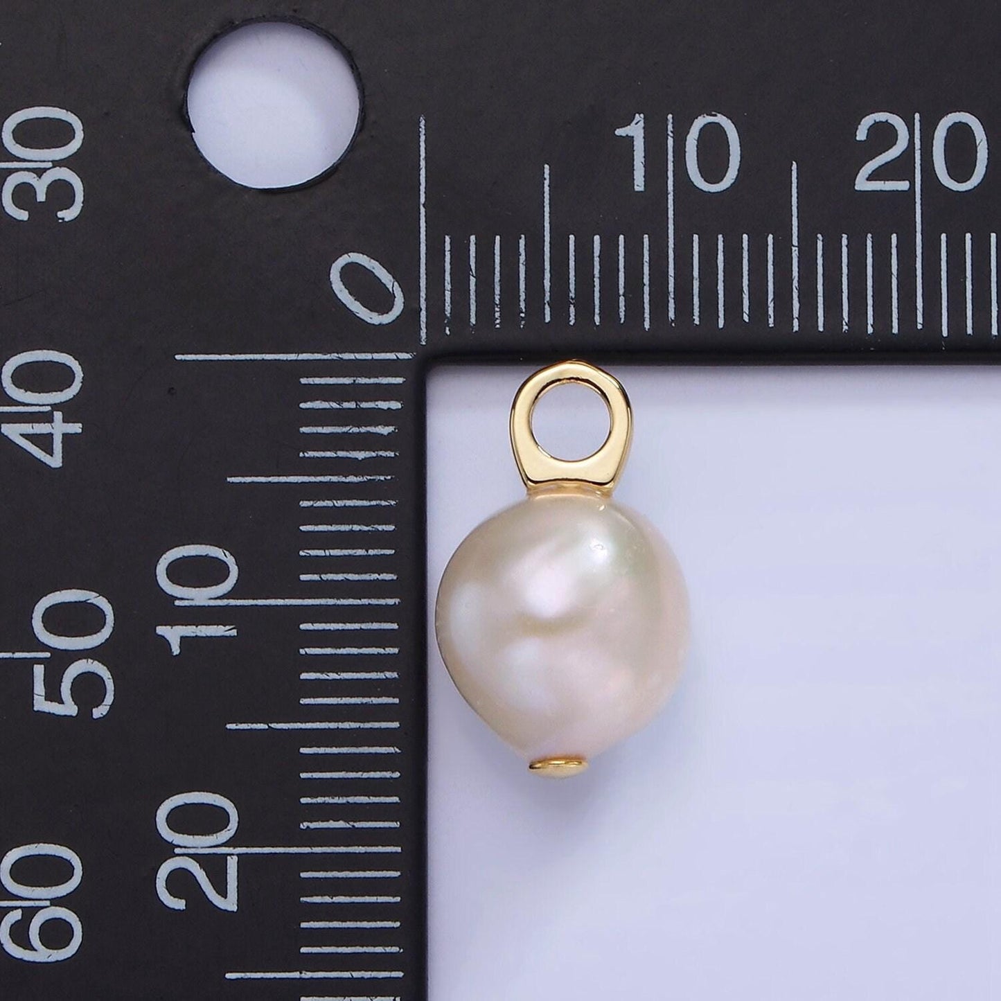 14k gold filled 16mm baroque freshwater pearl drop pendant | p-1728