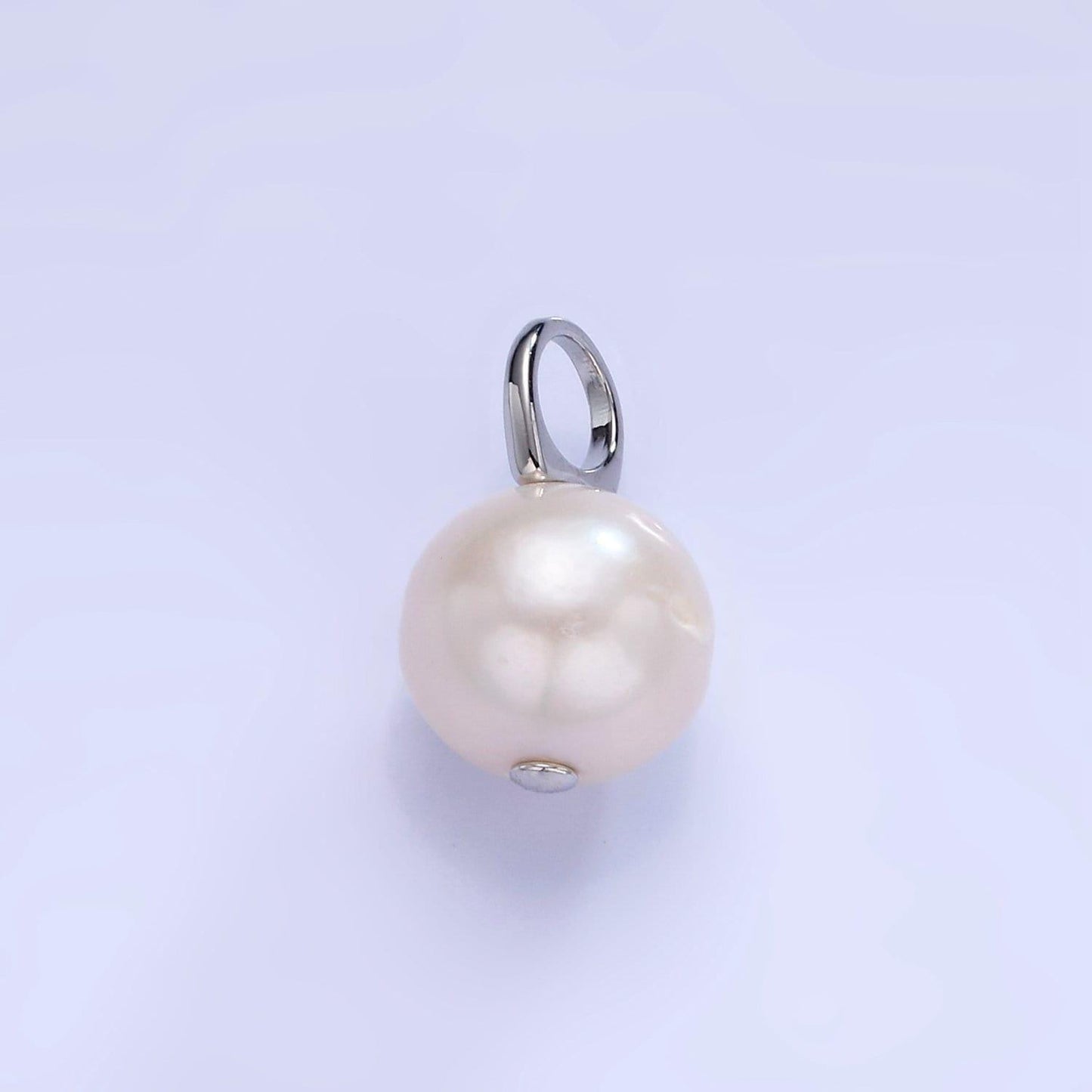Silver natural pearl charms drop pendant approx 11mm natural freshwater pearl for bracelet necklace earring component p-1714