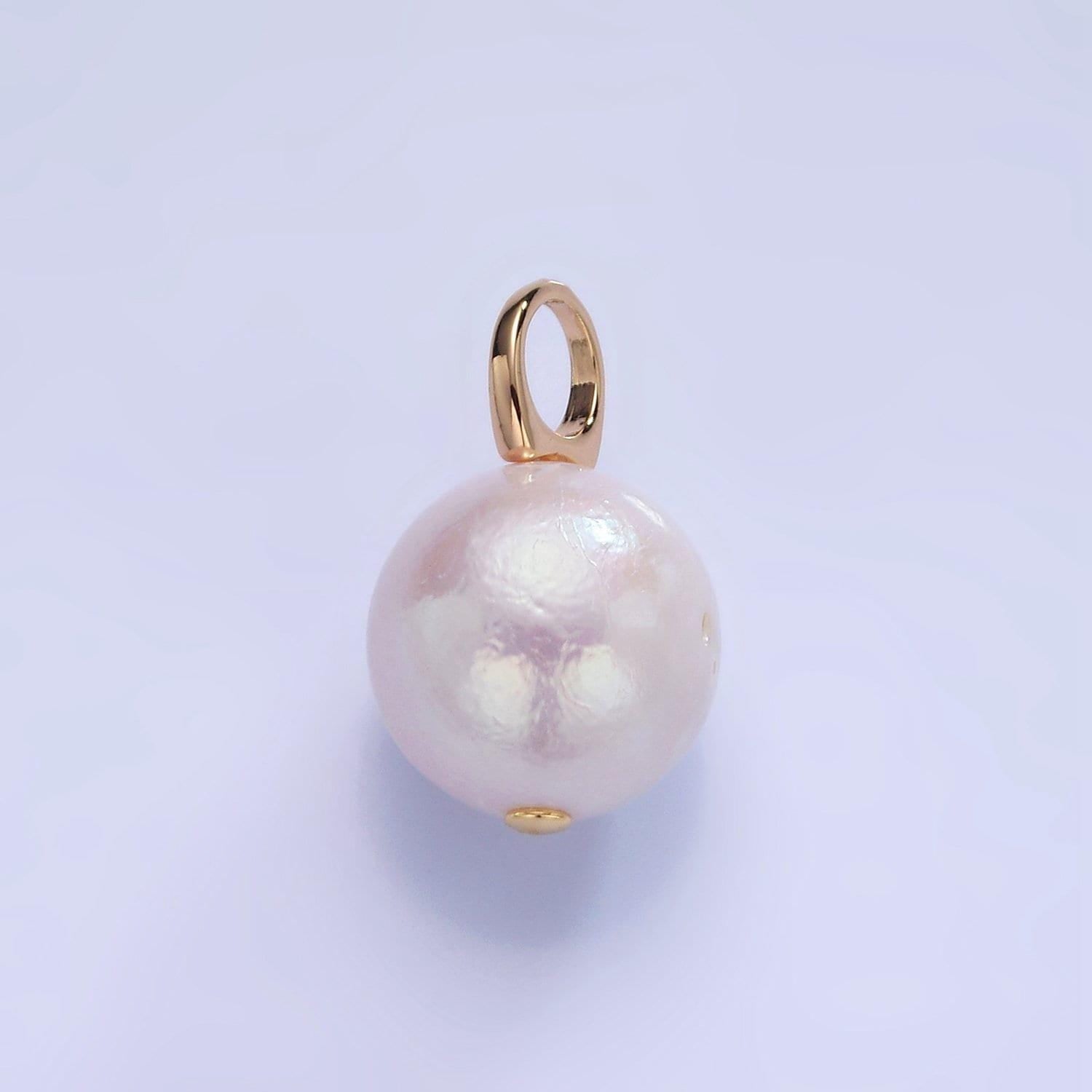 Gold filled natural pearl charms drop pendant approx 12.5mm natural freshwater pearl for bracelet necklace earring component p-1713