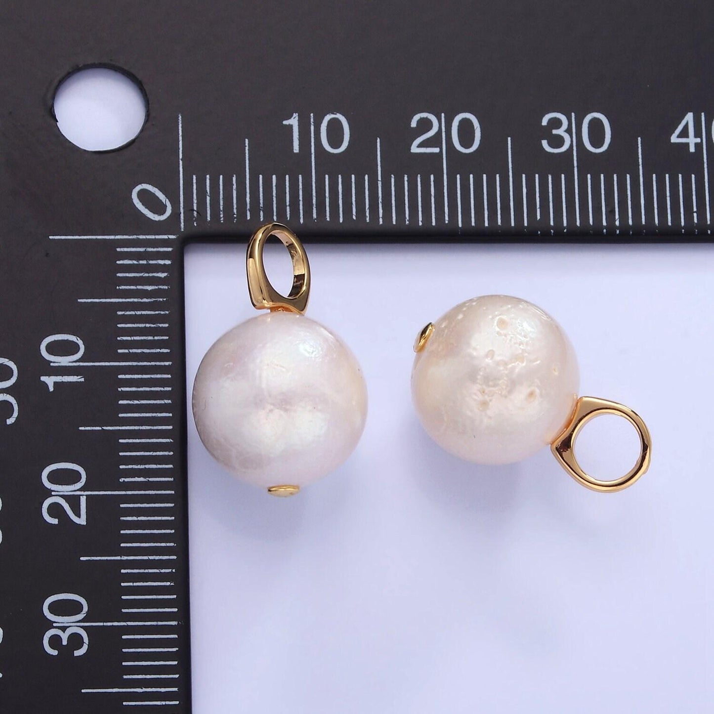 Gold filled natural pearl charms drop pendant approx 12.5mm natural freshwater pearl for bracelet necklace earring component p-1713