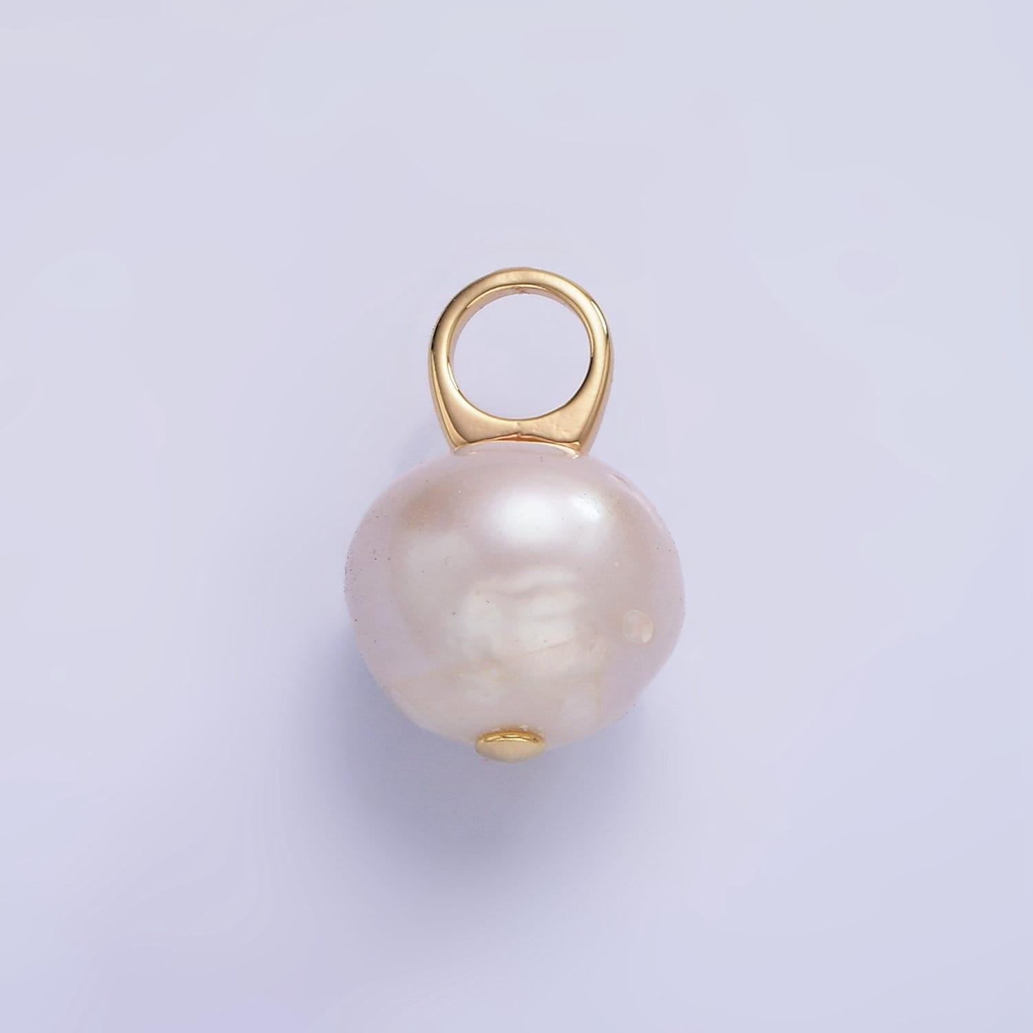 14k gold filled fresh water pearl 17.3mm big bail | p-1688
