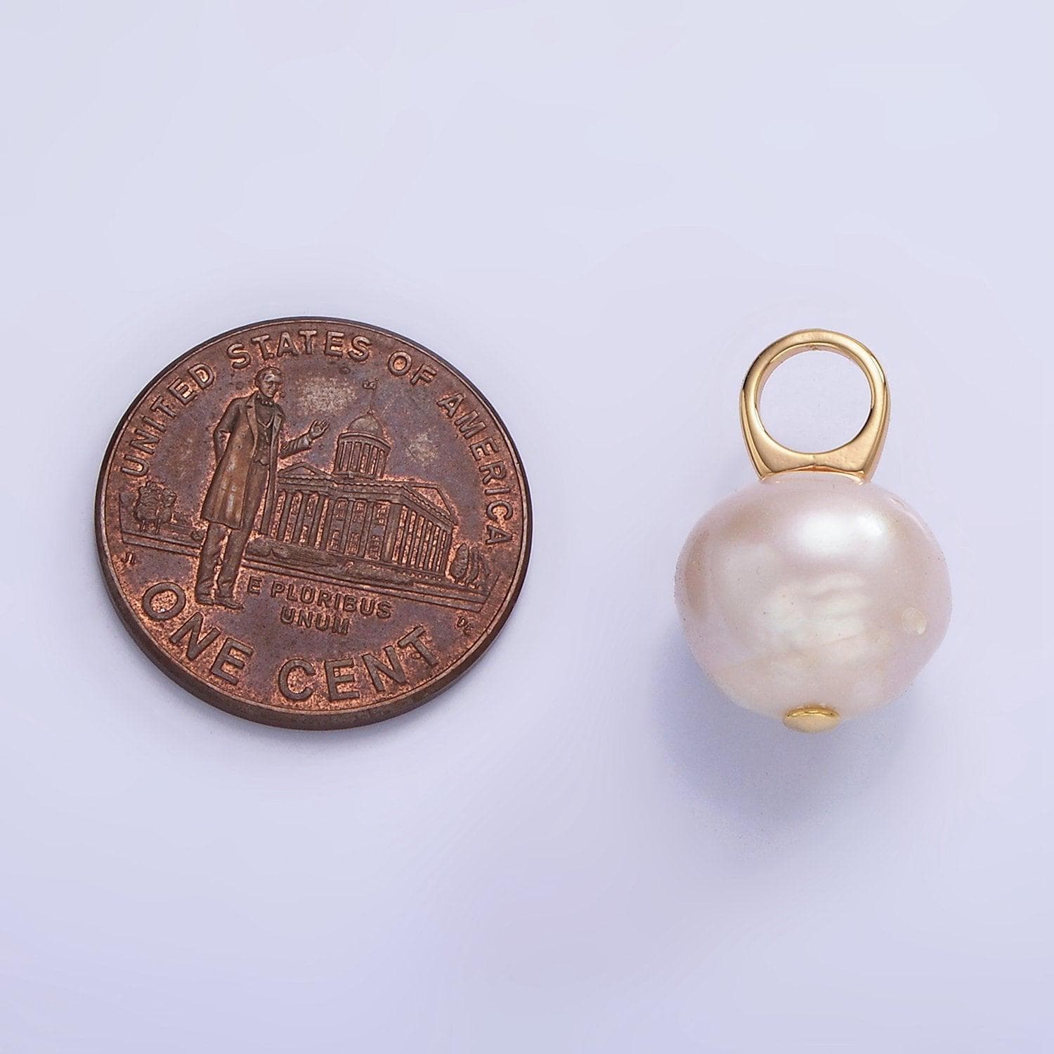 14k gold filled fresh water pearl 17.3mm big bail | p-1688