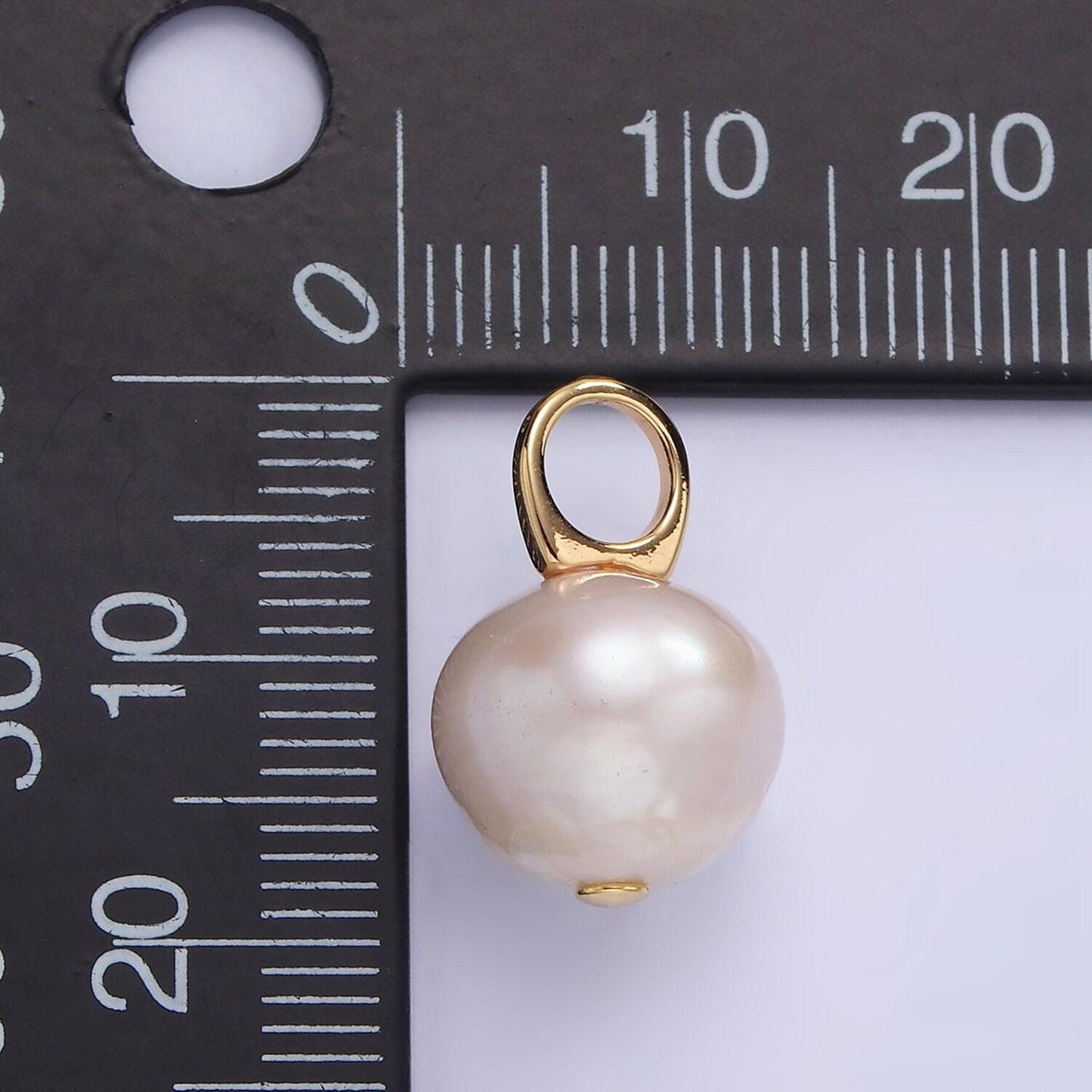 14k gold filled fresh water pearl 17.3mm big bail | p-1688