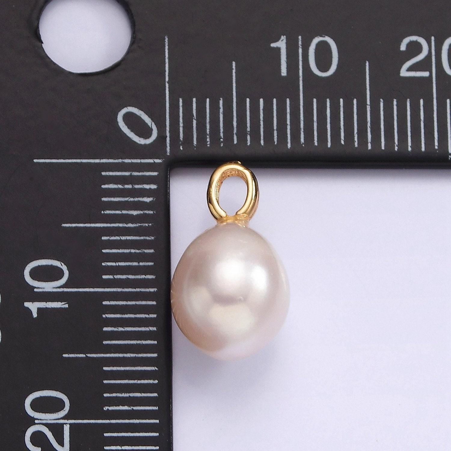Big hole 14k gold filled 15mm shell pearl button drop for wedding minimalist jewelry for necklace earring component | p1658