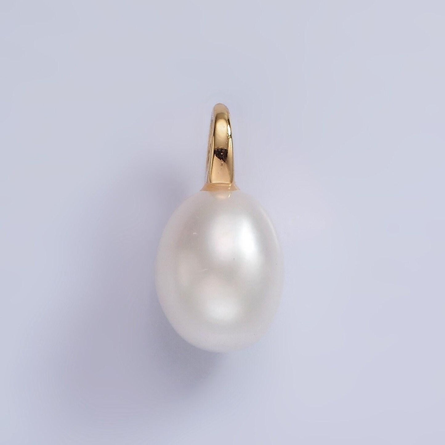 Big hole 14k gold filled 8mm shell pearl button drop for wedding minimalist jewelry for necklace earring component | p1656