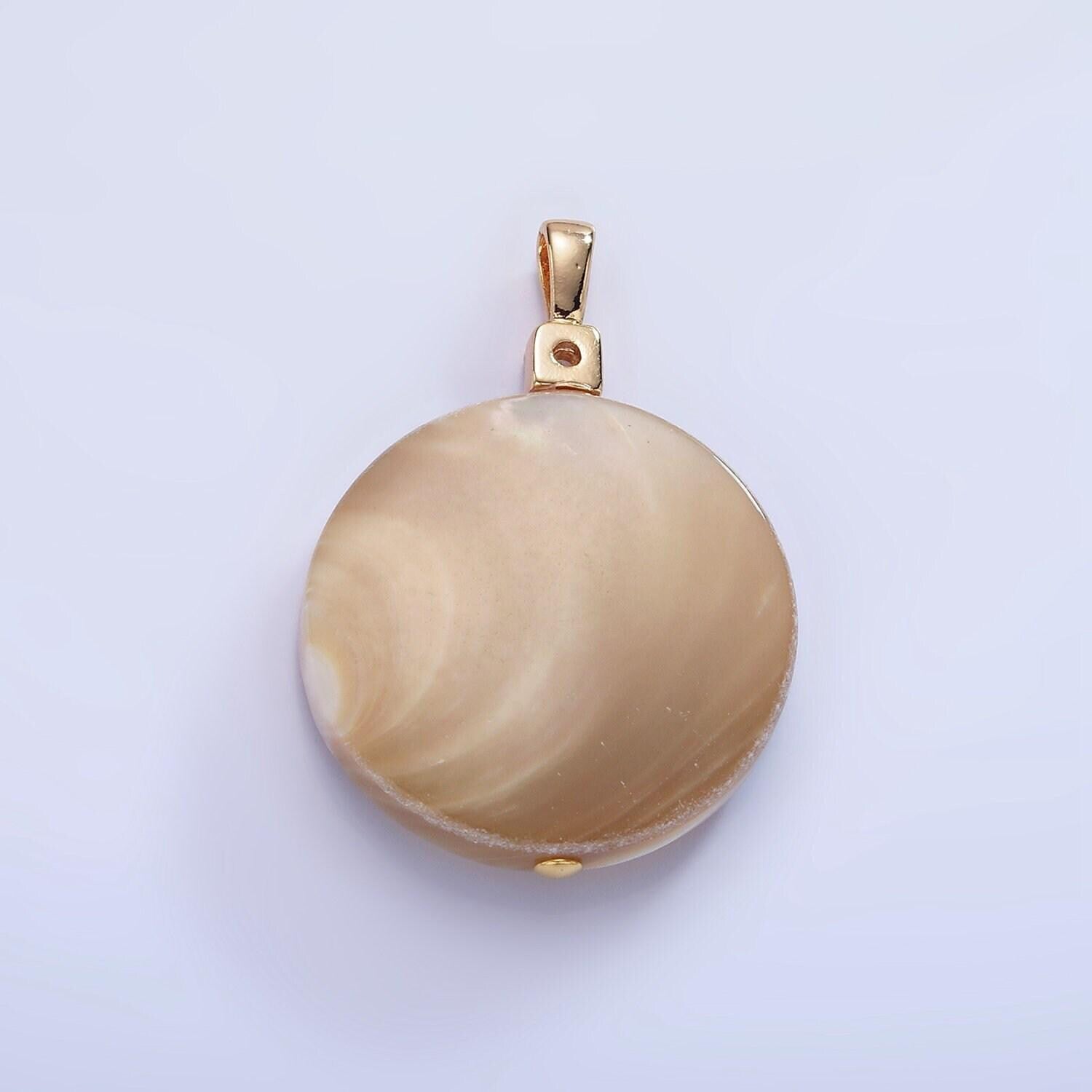 24mm beautiful mauve champagne white brown round coin pearl charm genuine freshwater shell mermaid pearls pendant cz bail for charm p-1576