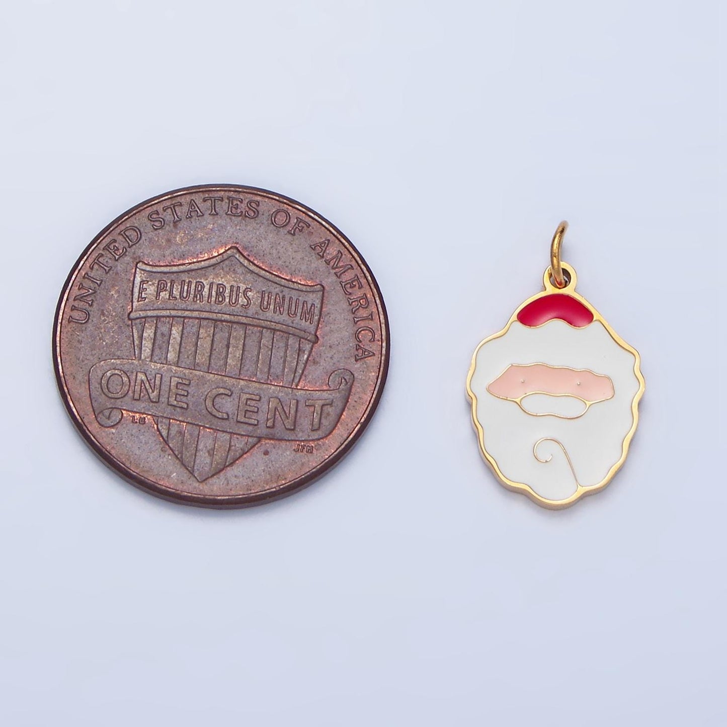 Enamel santa clause stainless steel christmas holiday charm | p-1518