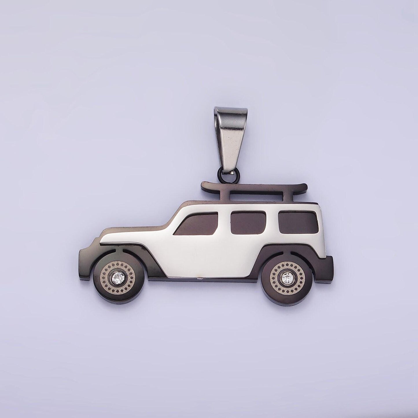 Stainless steel suv car charm for necklace bracelet pendant wagon truck transportation mix charm p-1446