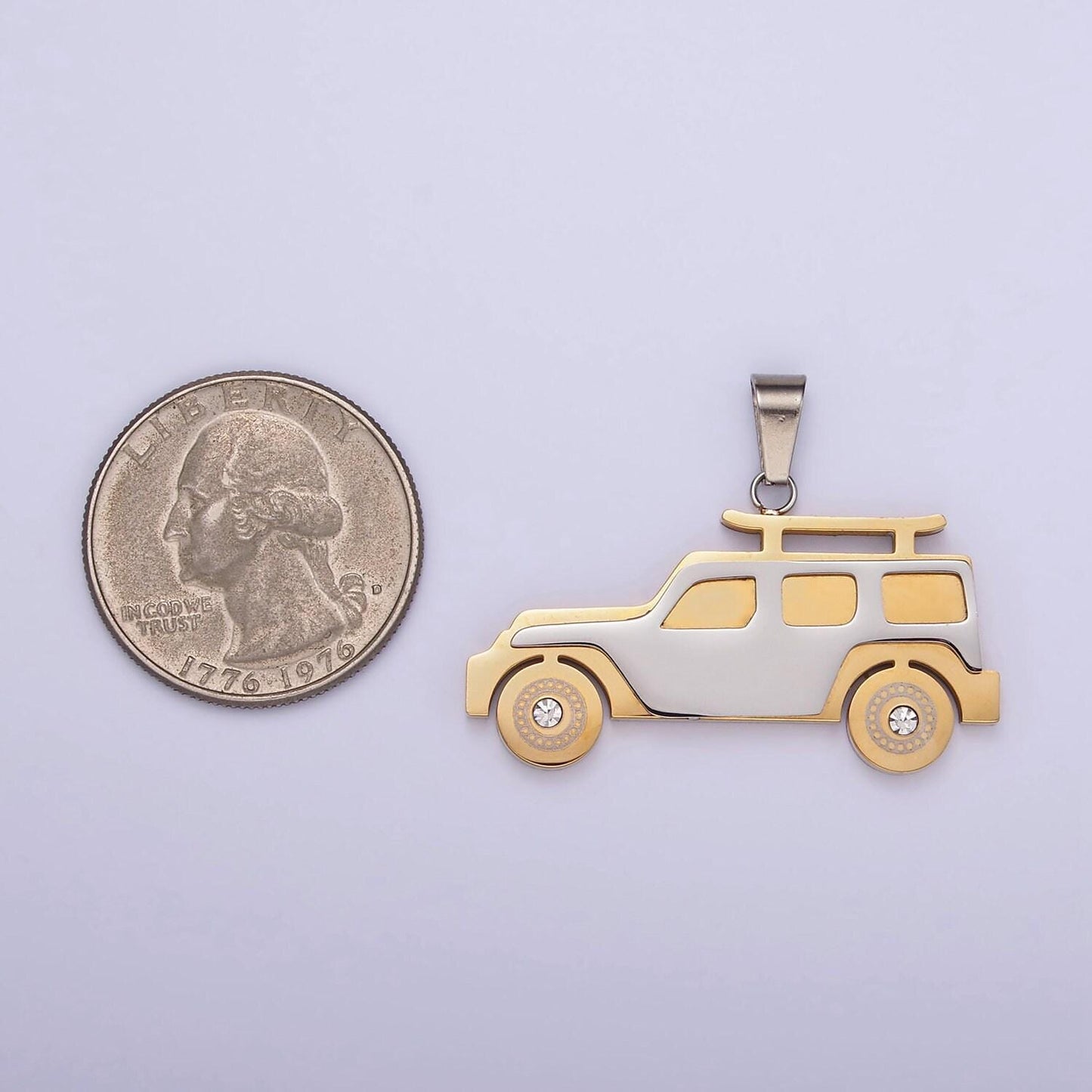 Stainless steel suv car charm for necklace bracelet pendant wagon truck transportation mix charm p-1446