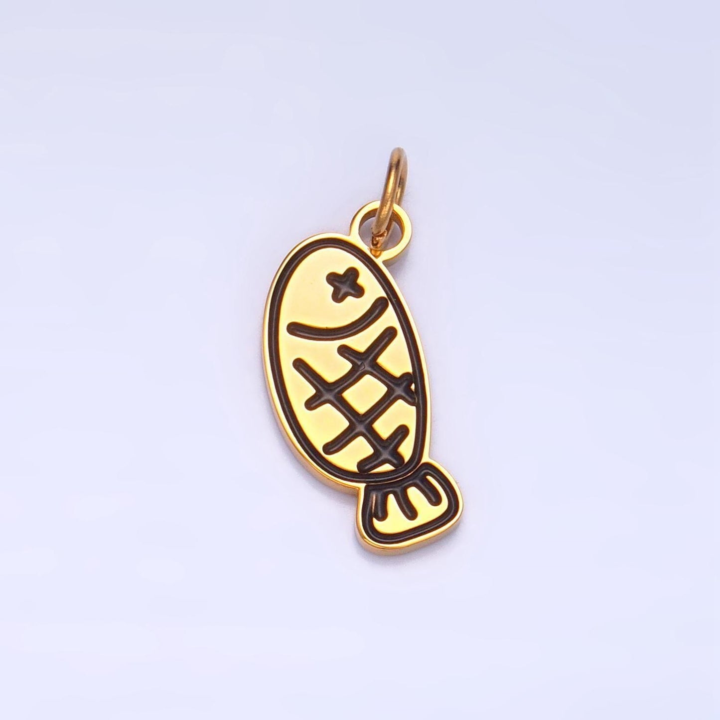 Dainty stainless steel fish charm cute fishy pendant kawaii charm bracelet necklace for diy jewelry making supply kids jewelry p1320